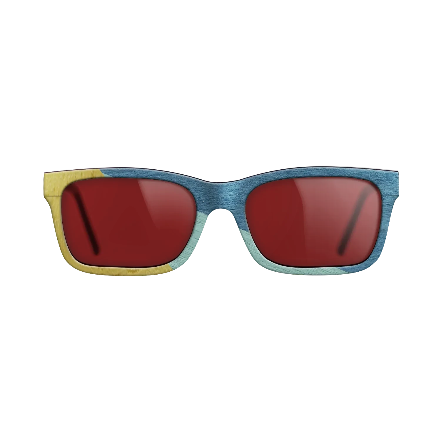 Poplar Dyed: Yellow,Poplar Dyed: Baby Blue,Poplar Dyed: Blue Denim: Angle Cut - The Sage - Rectangle - SIRIS wood optic