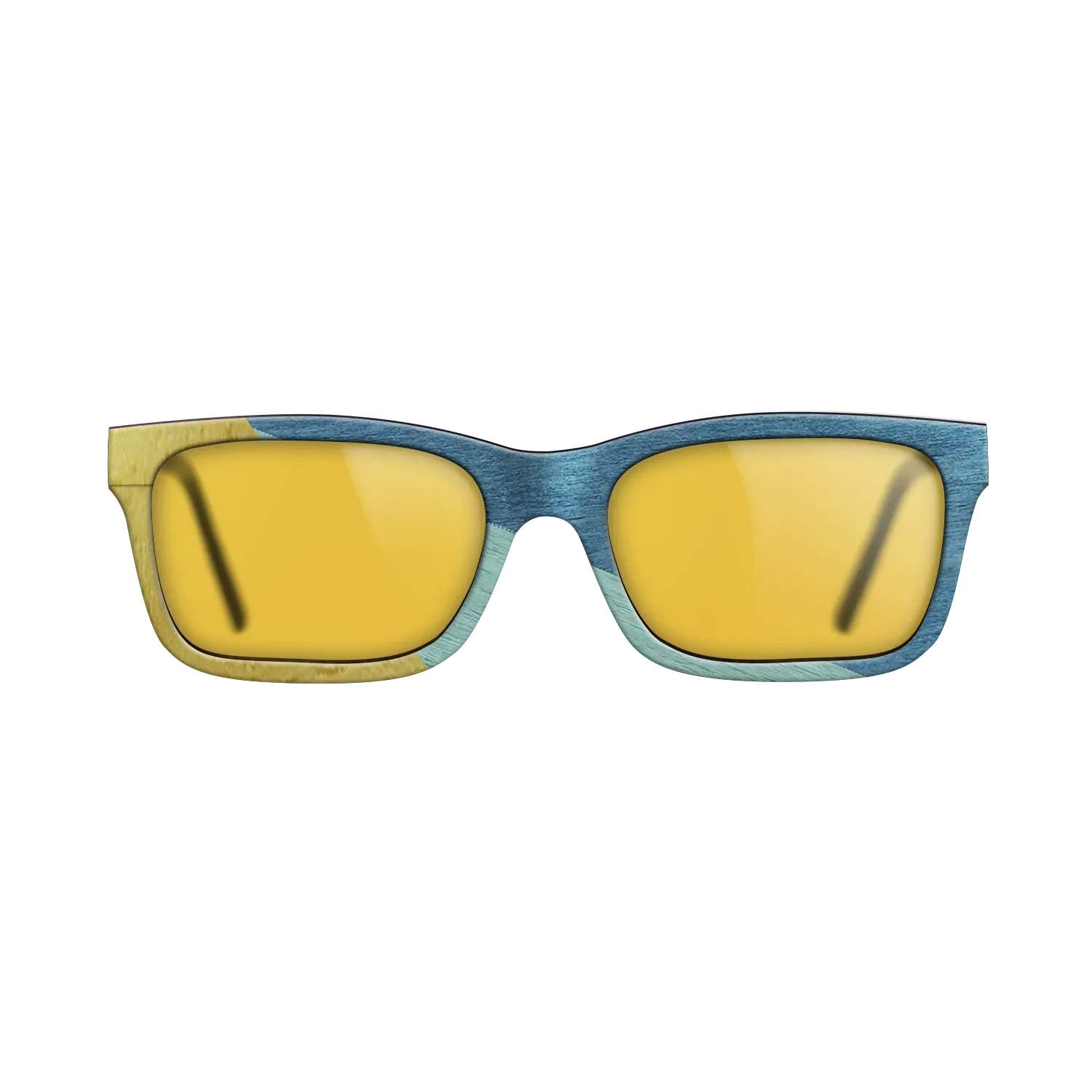 Poplar Dyed: Yellow,Poplar Dyed: Baby Blue,Poplar Dyed: Blue Denim: Angle Cut - The Sage - Rectangle - SIRIS wood optic