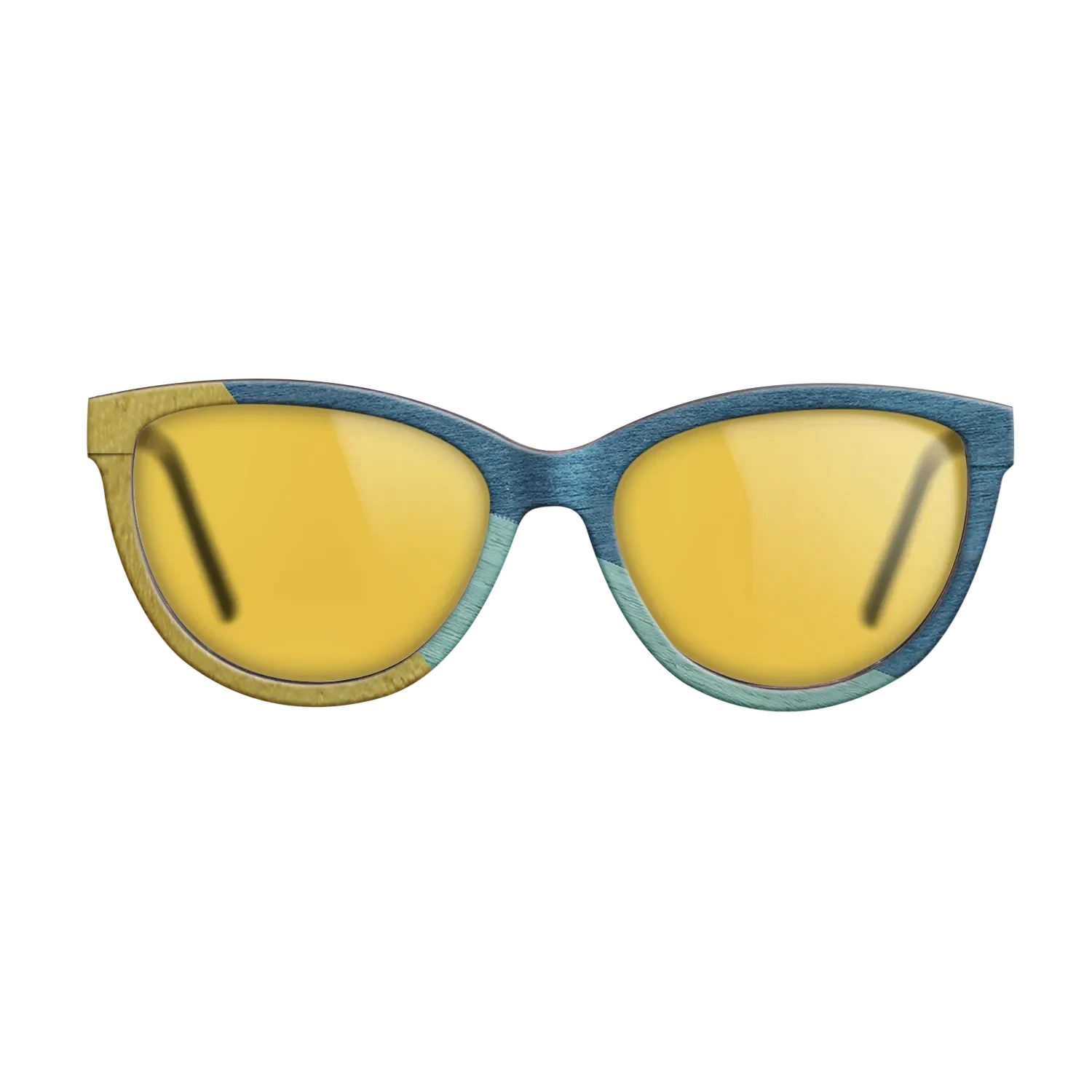 Poplar Dyed: Yellow,Poplar Dyed: Baby Blue,Poplar Dyed: Blue Denim: Angle Cut - The Maiden - Cat - SIRIS wood optic