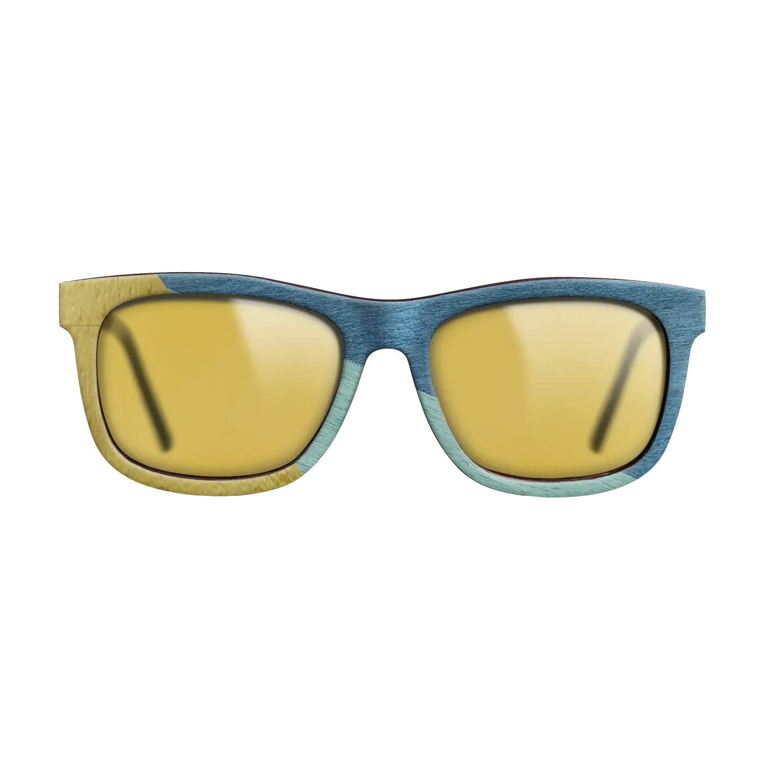 Poplar Dyed: Yellow,Poplar Dyed: Baby Blue,Poplar Dyed: Blue Denim: Angle Cut - The Hero - Square - SIRIS wood optic