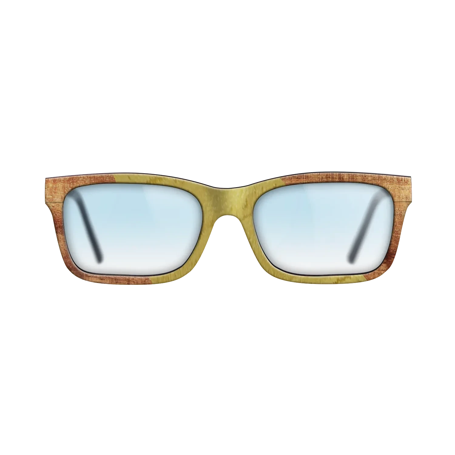 Walnut Burl,Poplar Dyed: Yellow,Koa: Angle Cut - The Sage - Rectangle - SIRIS wood optic