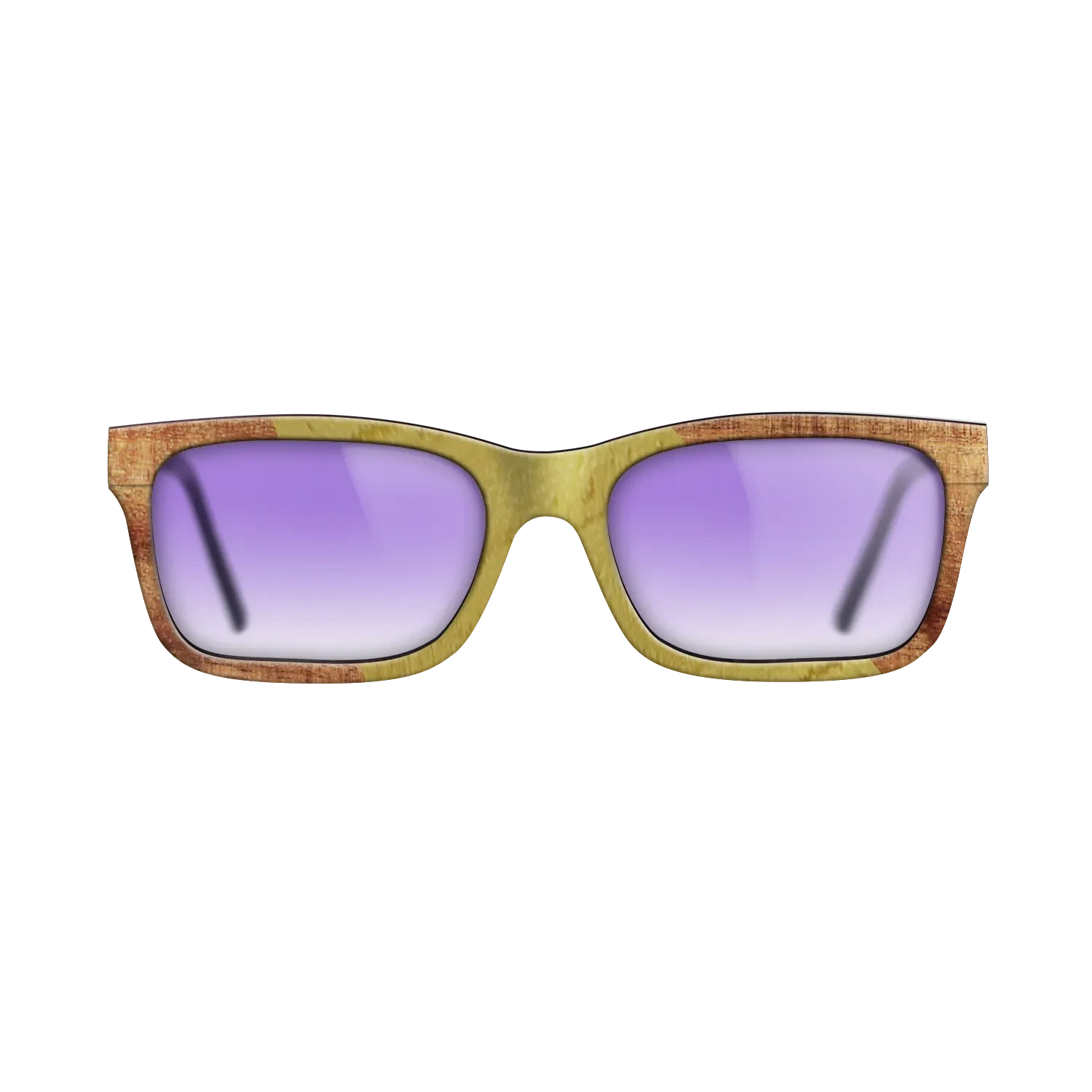 Walnut Burl,Poplar Dyed: Yellow,Koa: Angle Cut - The Sage - Rectangle - SIRIS wood optic