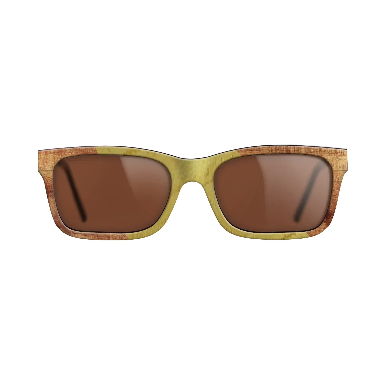 Walnut Burl,Poplar Dyed: Yellow,Koa: Angle Cut - The Sage - Rectangle - SIRIS wood optic