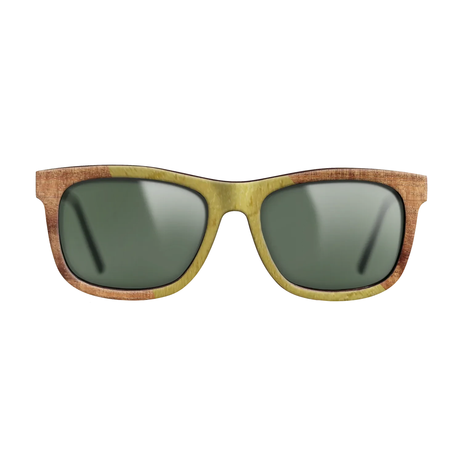 Walnut Burl,Poplar Dyed: Yellow,Koa: Angle Cut - The Hero - Square - SIRIS wood optic