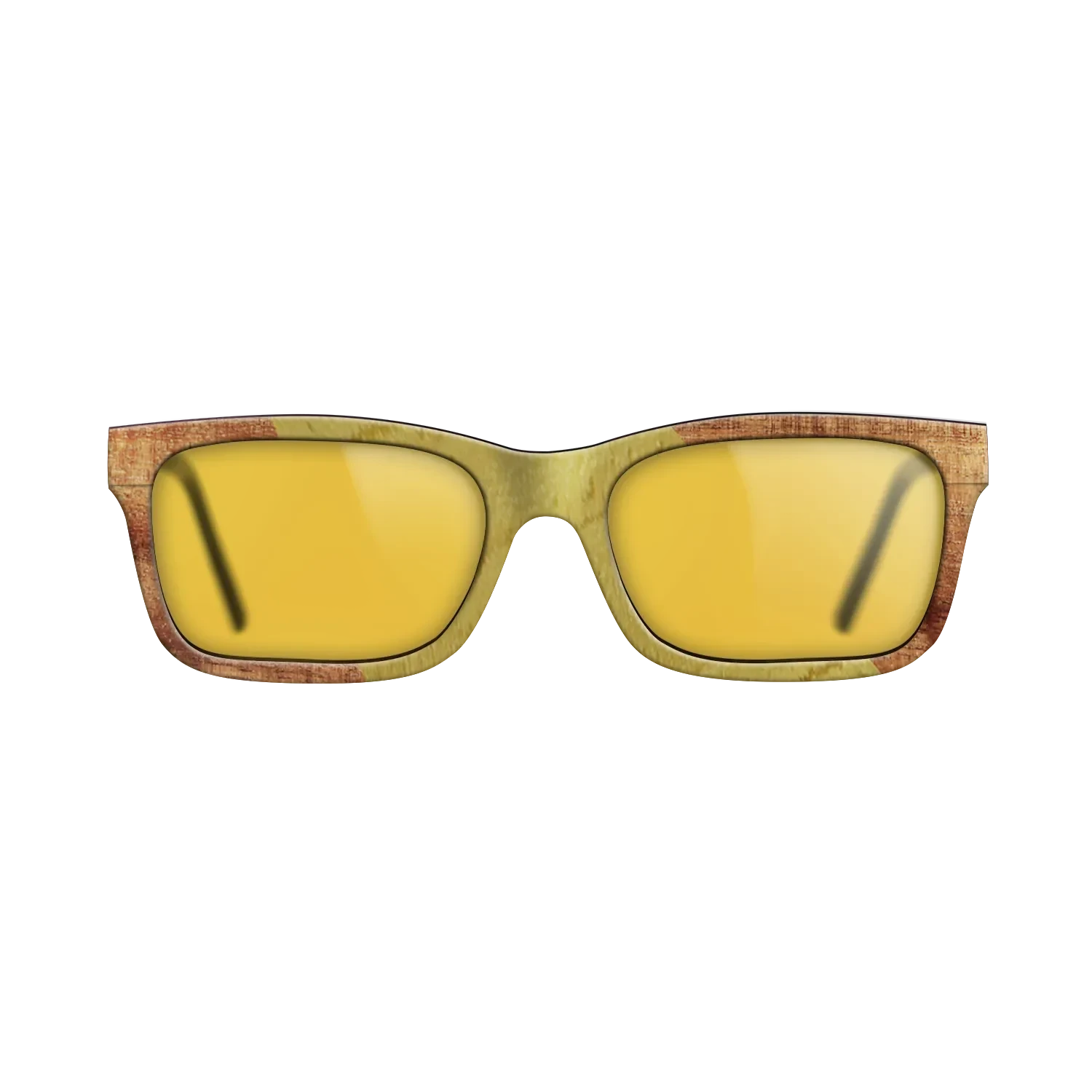 Walnut Burl,Poplar Dyed: Yellow,Koa: Angle Cut - The Sage - Rectangle - SIRIS wood optic