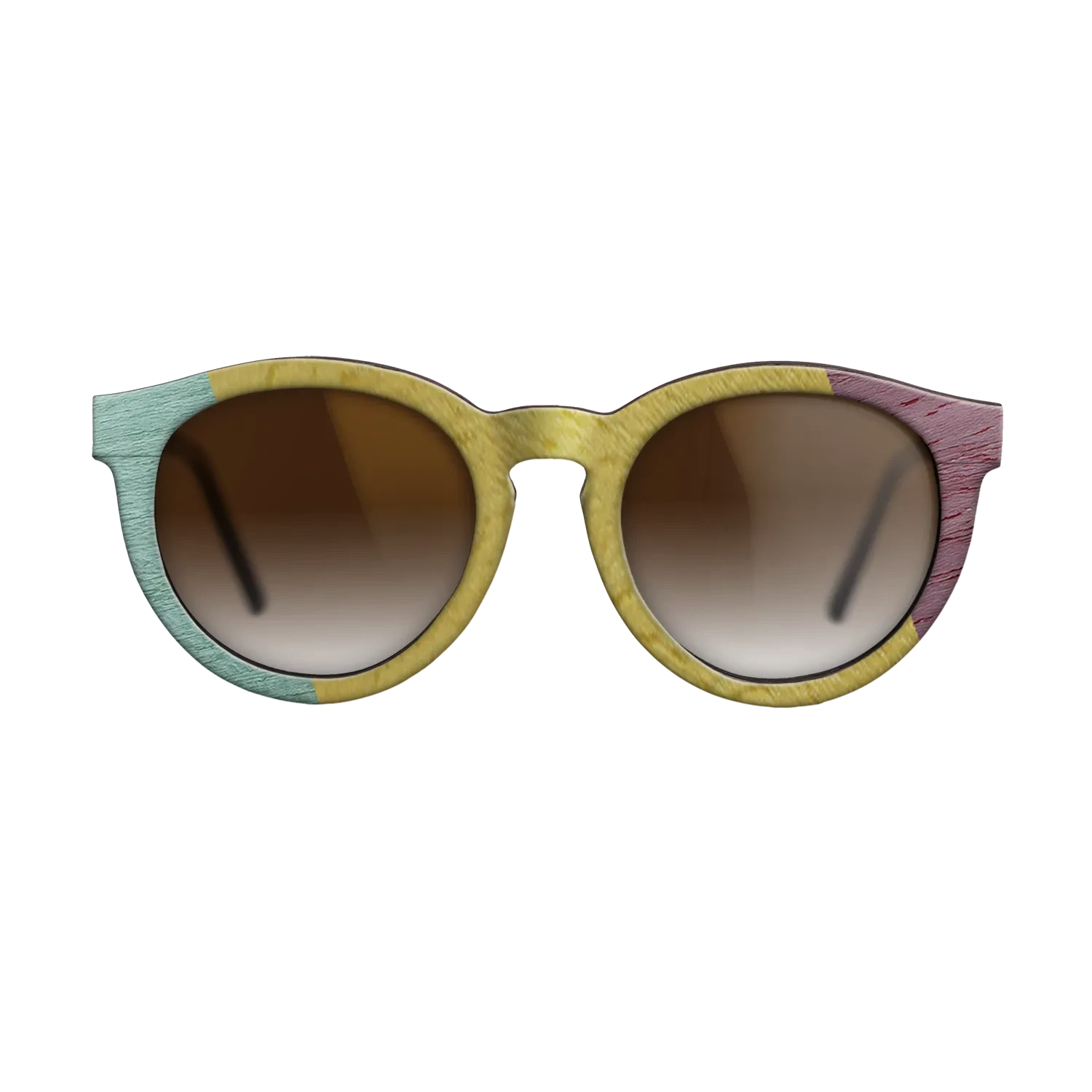 Poplar Dyed: Grey,Poplar Dyed: Yellow,Poplar Dyed: Red,Poplar Dyed: Purple: Angle Cut - The Rebel - Round - SIRIS wood optic