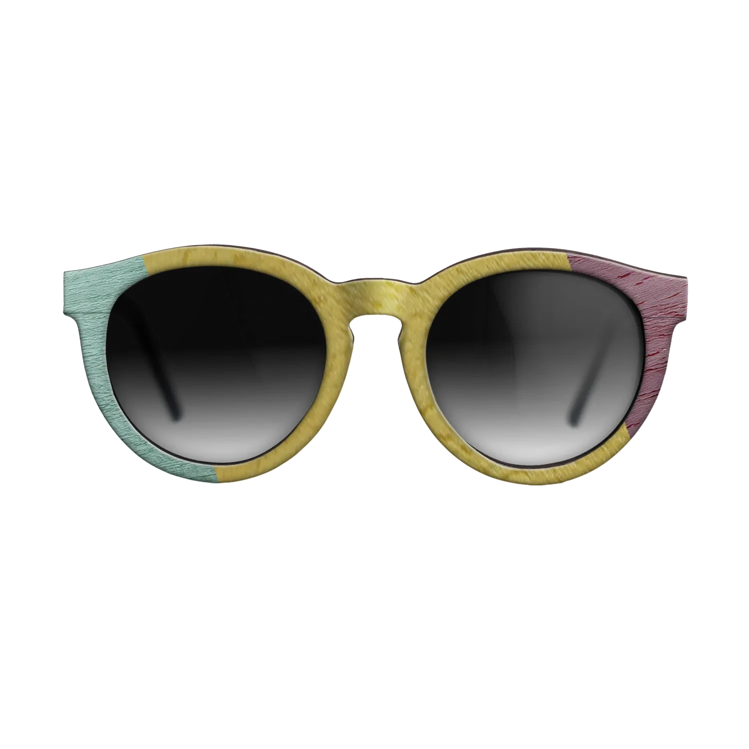 Poplar Dyed: Grey,Poplar Dyed: Yellow,Poplar Dyed: Red,Poplar Dyed: Purple: Angle Cut - The Rebel - Round - SIRIS wood optic