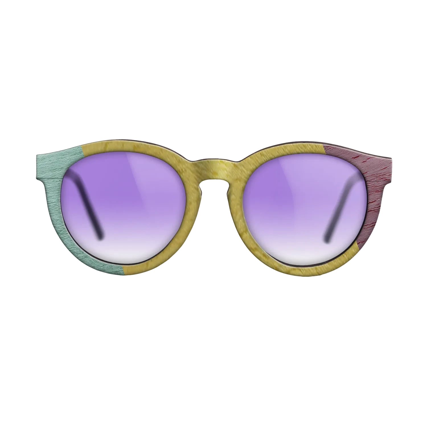 Poplar Dyed: Grey,Poplar Dyed: Yellow,Poplar Dyed: Red,Poplar Dyed: Purple: Angle Cut - The Rebel - Round - SIRIS wood optic