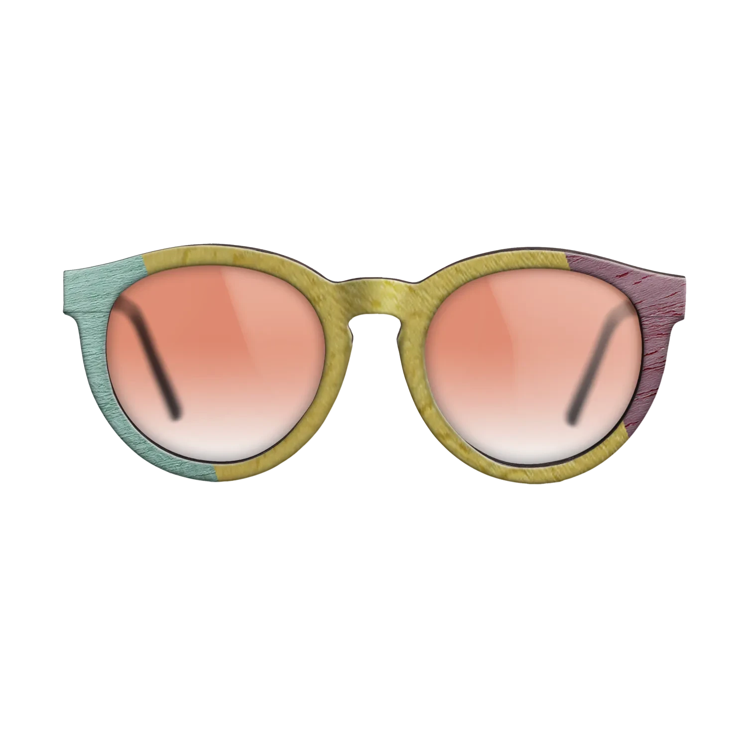 Poplar Dyed: Grey,Poplar Dyed: Yellow,Poplar Dyed: Red,Poplar Dyed: Purple: Angle Cut - The Rebel - Round - SIRIS wood optic