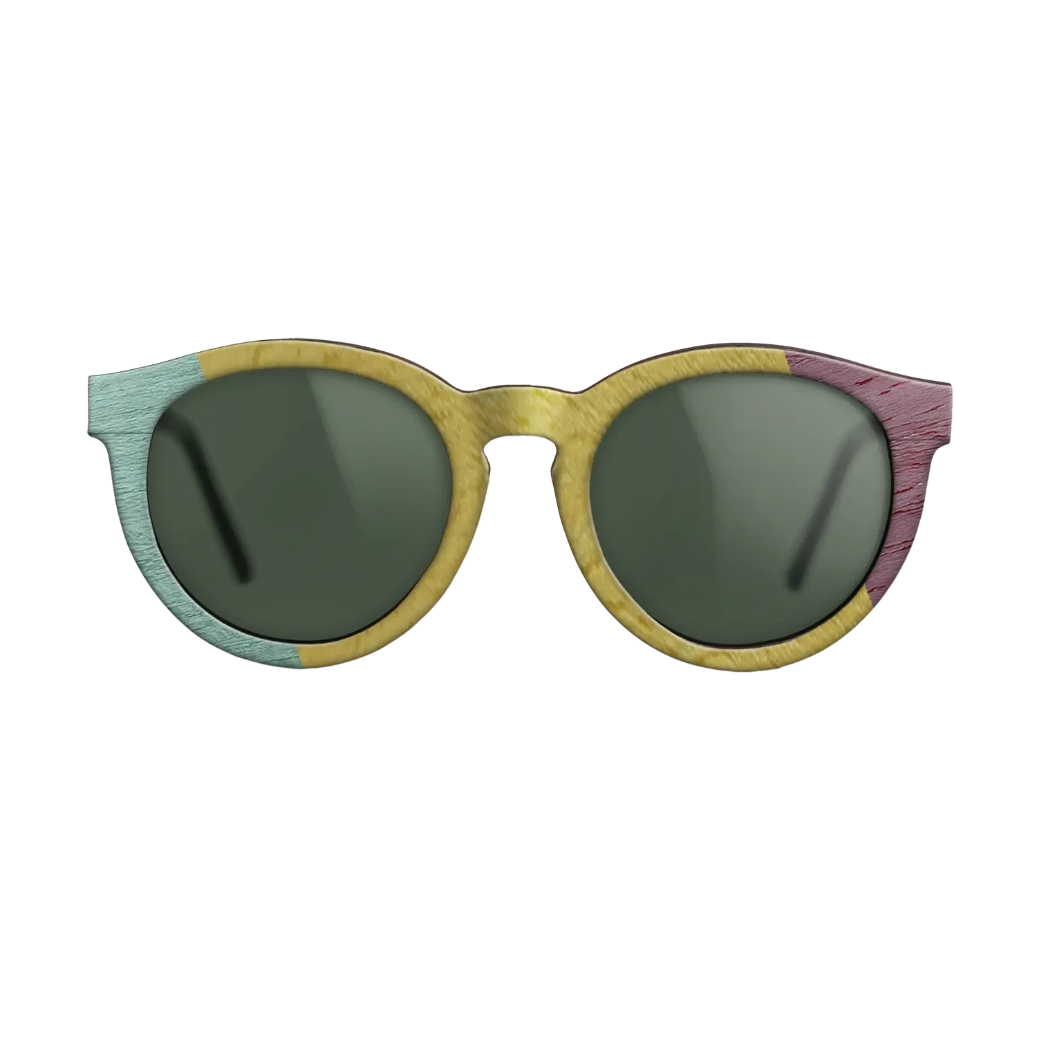 Poplar Dyed: Grey,Poplar Dyed: Yellow,Poplar Dyed: Red,Poplar Dyed: Purple: Angle Cut - The Rebel - Round - SIRIS wood optic