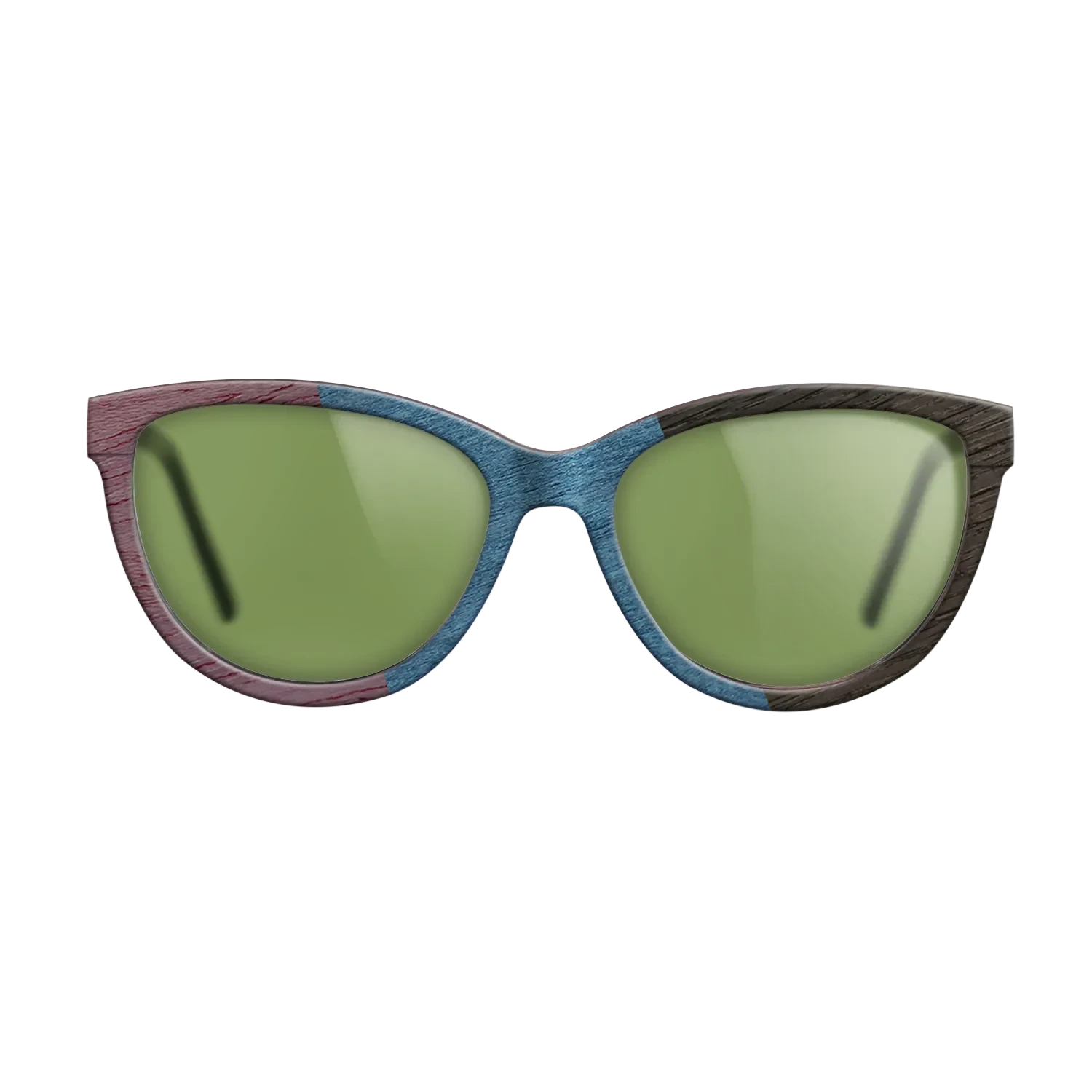 Poplar Dyed: Yellow,Poplar Dyed: Blue Denim,Poplar Dyed: Purple,Fumed Oak: Angle Cut - The Maiden - Cat - SIRIS wood optic