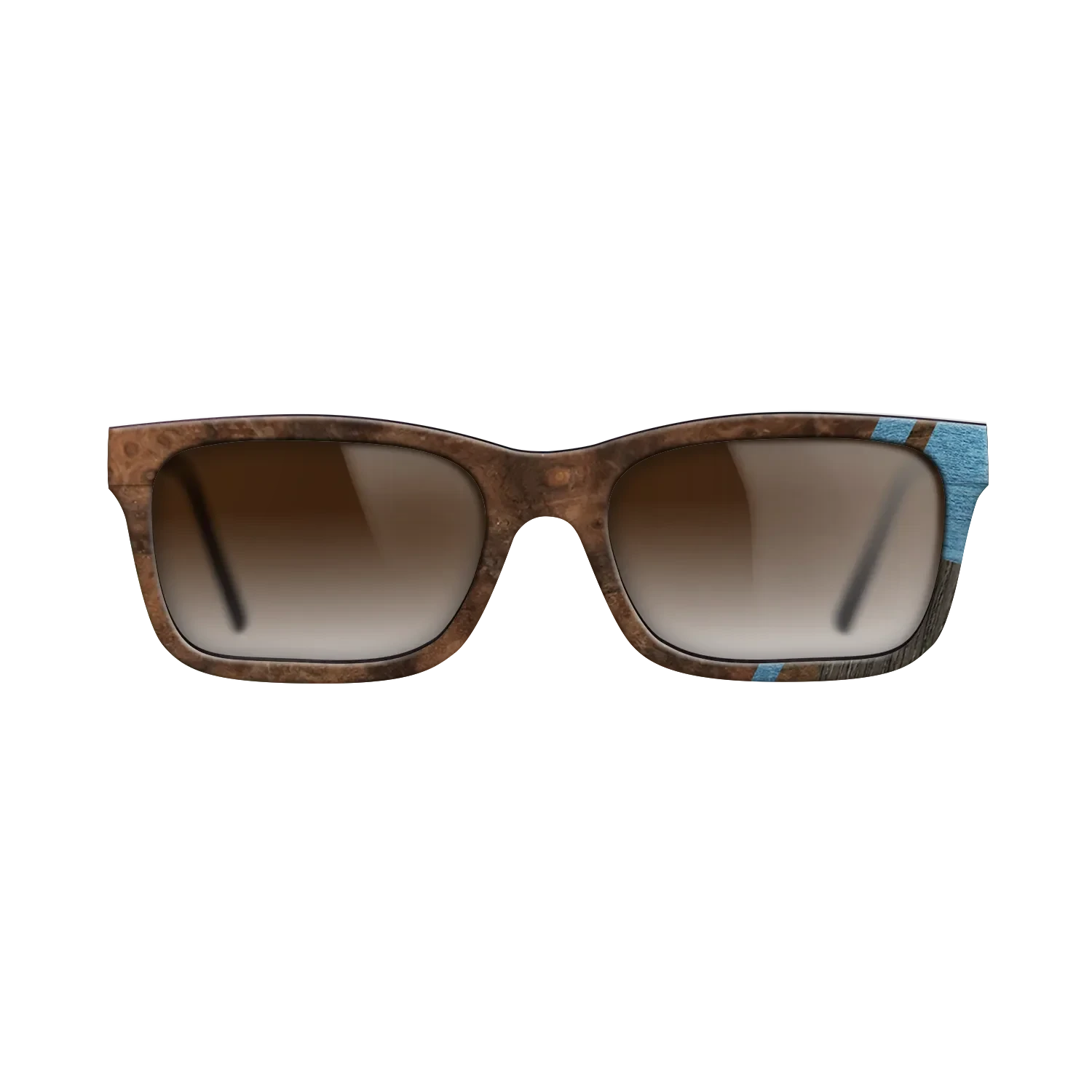 Walnut Burl,Fumed Oak,Poplar Dyed: Blue Denim,Walnut: Straight Grain,Ziricote Dark Quartered: Mosaic - The Sage - Rectangle - SIRIS wood optic