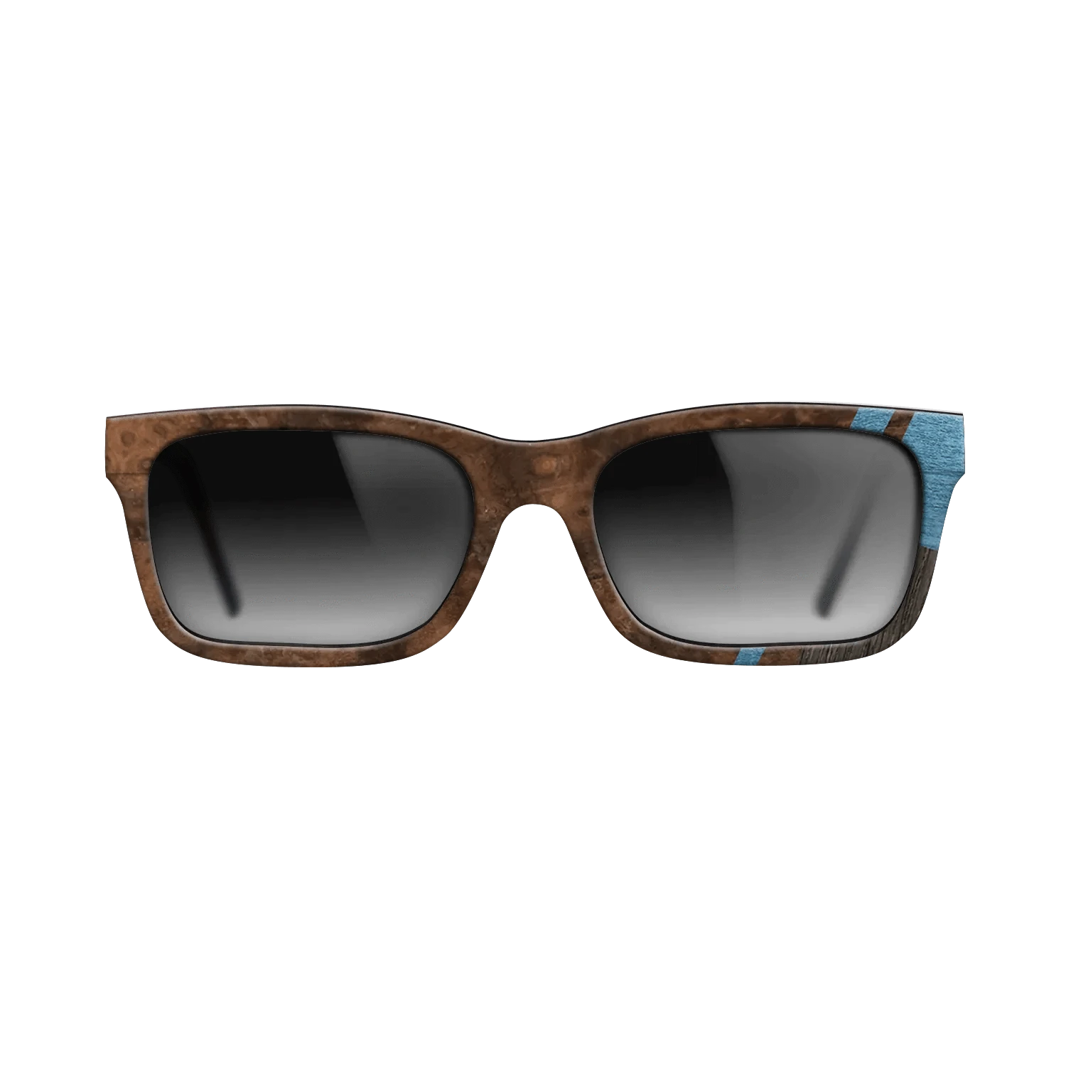 Walnut Burl,Fumed Oak,Poplar Dyed: Blue Denim,Walnut: Straight Grain,Ziricote Dark Quartered: Mosaic - The Sage - Rectangle - SIRIS wood optic