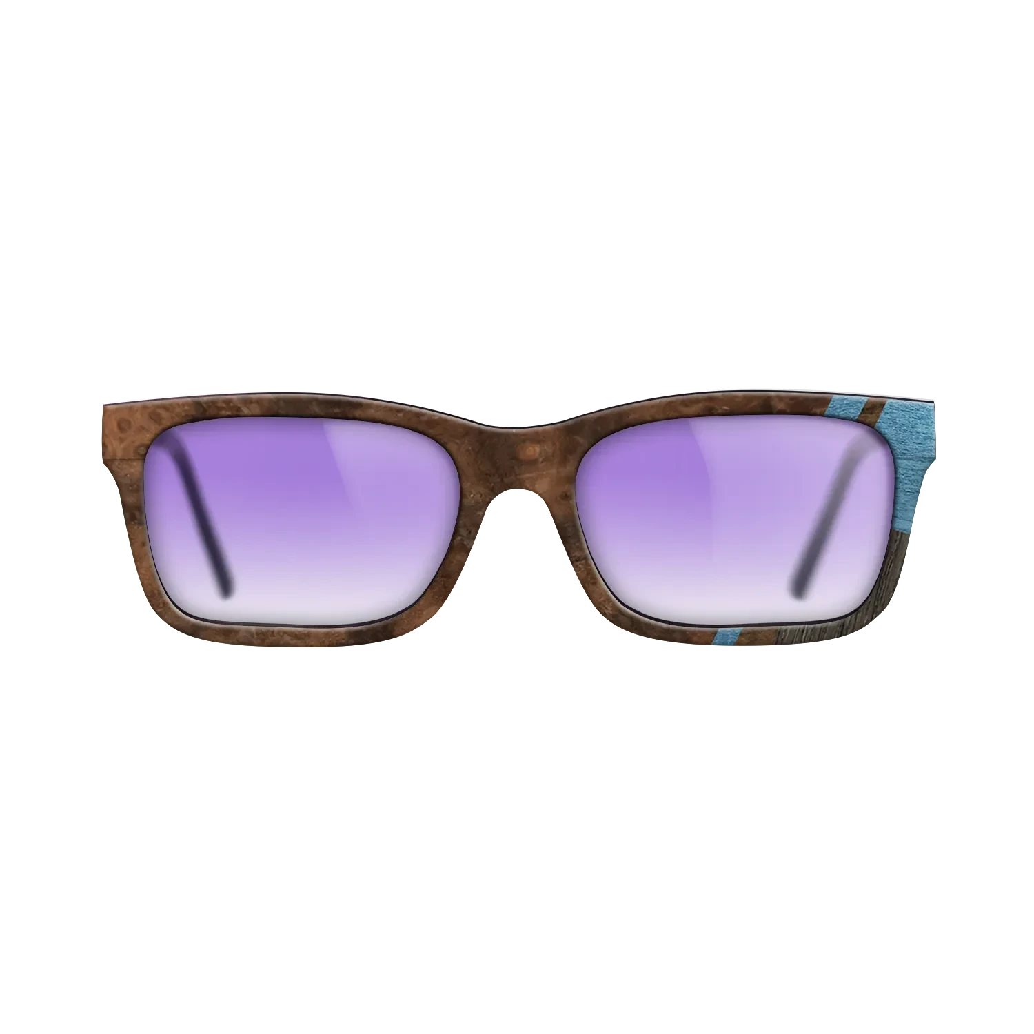 Walnut Burl,Fumed Oak,Poplar Dyed: Blue Denim,Walnut: Straight Grain,Ziricote Dark Quartered: Mosaic - The Sage - Rectangle - SIRIS wood optic