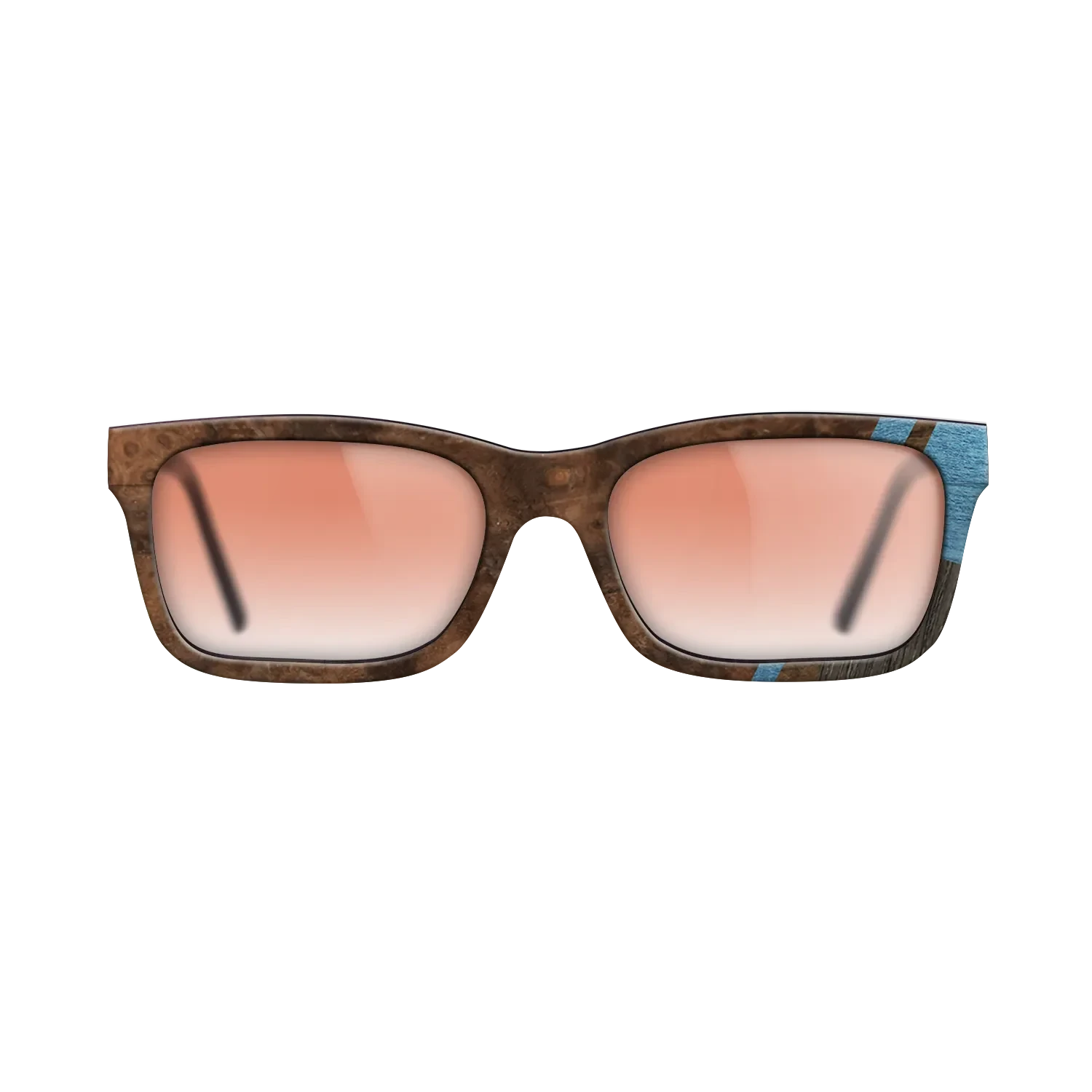 Walnut Burl,Fumed Oak,Poplar Dyed: Blue Denim,Walnut: Straight Grain,Ziricote Dark Quartered: Mosaic - The Sage - Rectangle - SIRIS wood optic