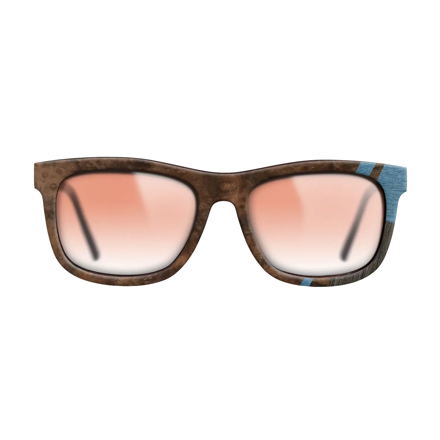 Walnut Burl,Fumed Oak,Poplar Dyed: Blue Denim,Walnut: Straight Grain,Ziricote Dark Quartered: Mosaic - The Hero - Square - SIRIS wood optic