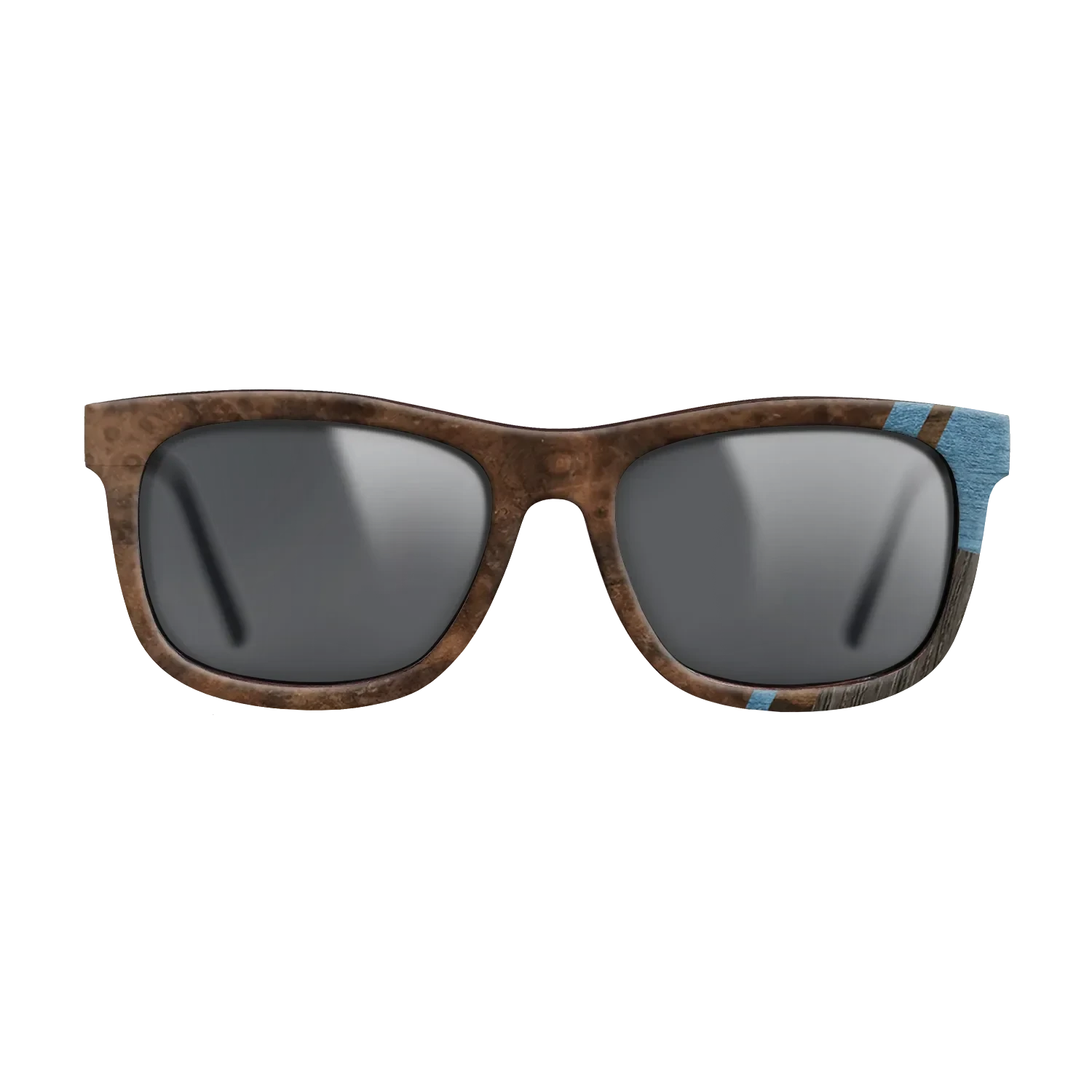 Walnut Burl,Fumed Oak,Poplar Dyed: Blue Denim,Walnut: Straight Grain,Ziricote Dark Quartered: Mosaic - The Hero - Square - SIRIS wood optic