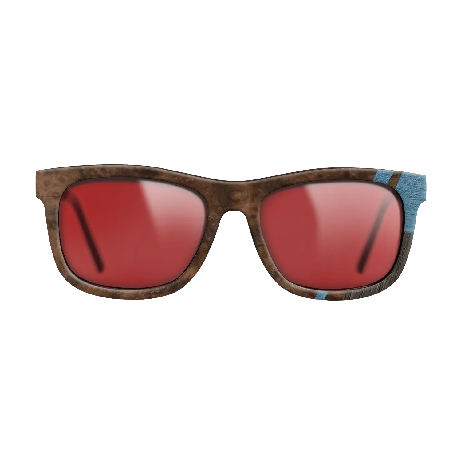 Walnut Burl,Fumed Oak,Poplar Dyed: Blue Denim,Walnut: Straight Grain,Ziricote Dark Quartered: Mosaic - The Hero - Square - SIRIS wood optic