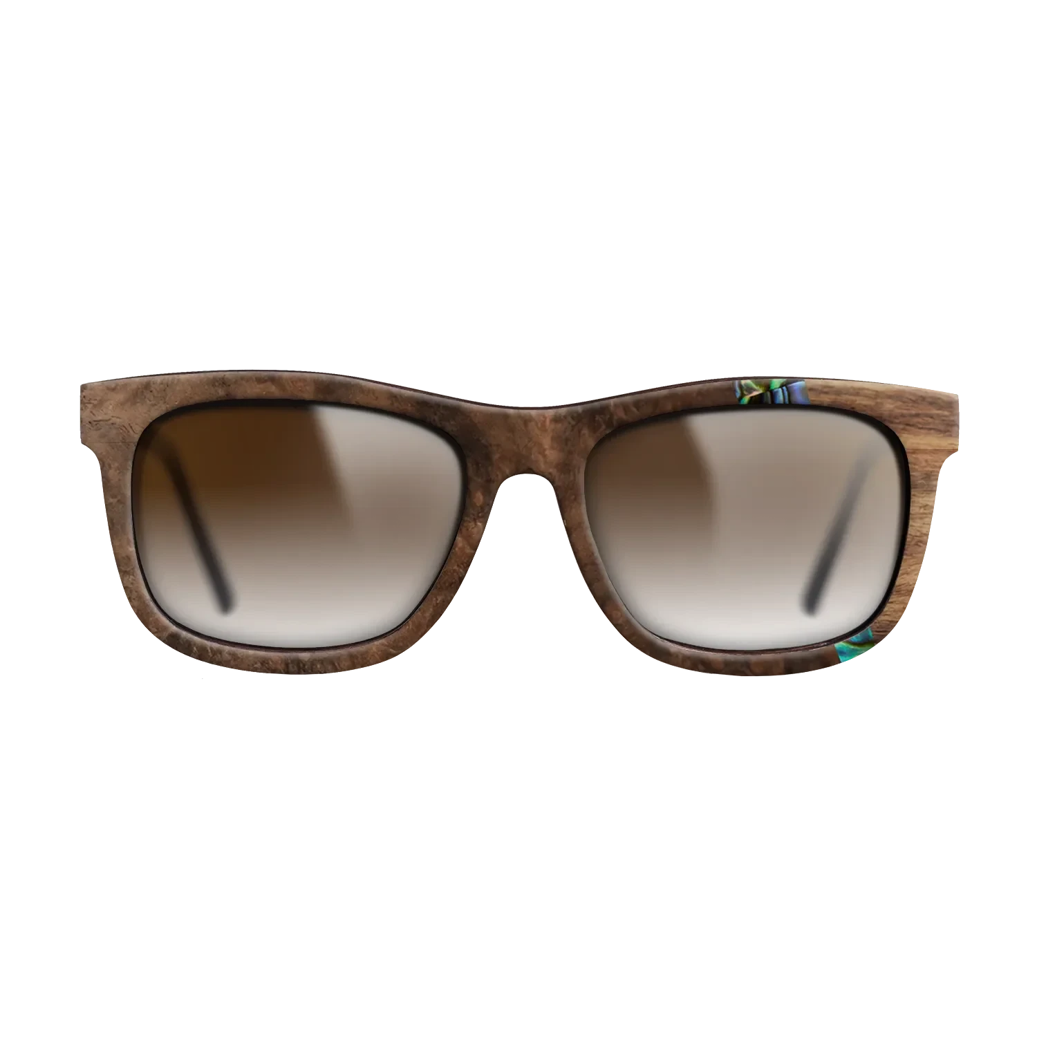 Walnut Burl,Abalone Shell,Santos Rosewood Dark: Wedge - The Hero - Square - SIRIS wood optic