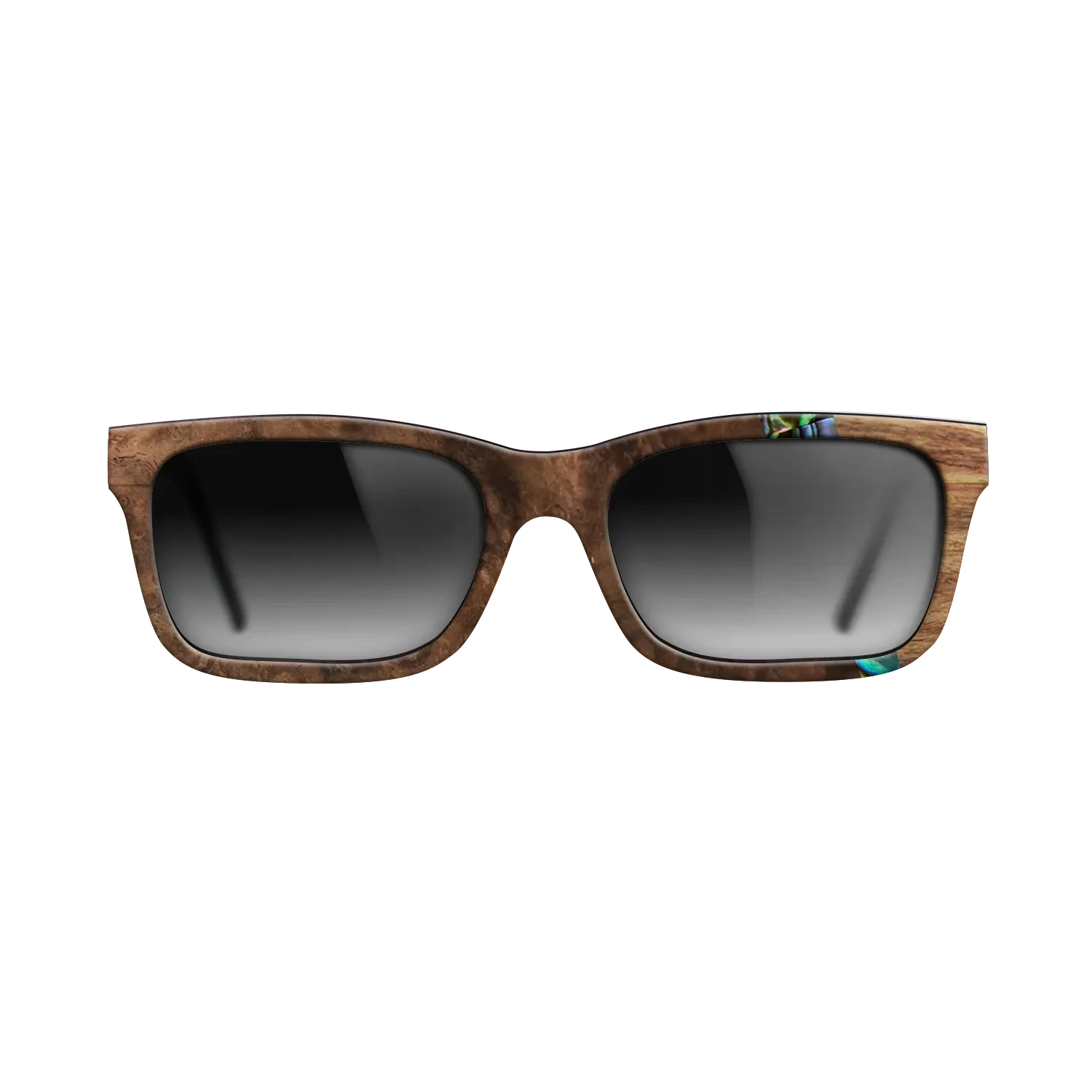 Walnut Burl,Abalone Shell,Santos Rosewood Dark: Wedge - The Sage - Rectangle - SIRIS wood optic