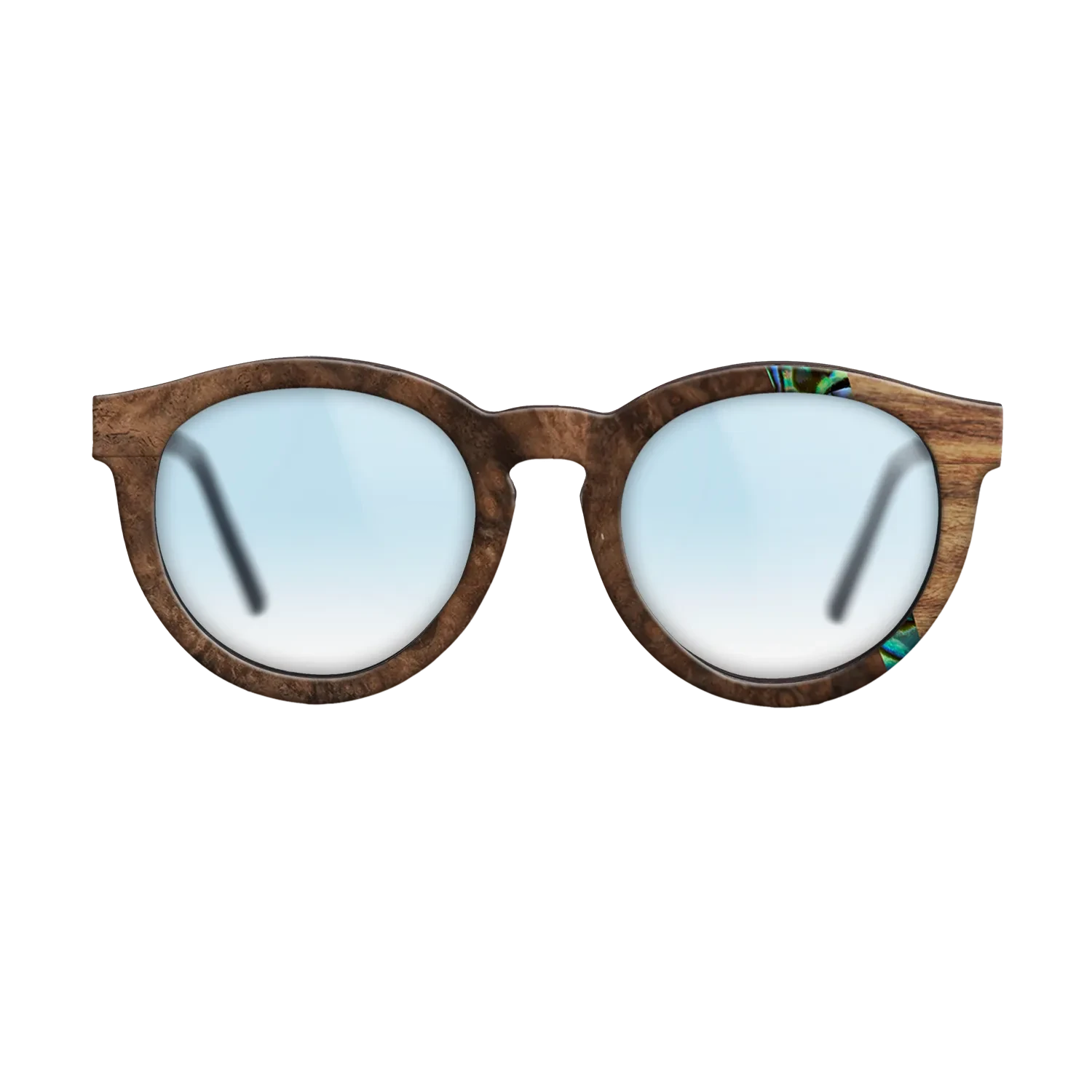 Walnut Burl,Abalone Shell,Santos Rosewood Dark: Wedge - The Rebel - Round - SIRIS wood optic