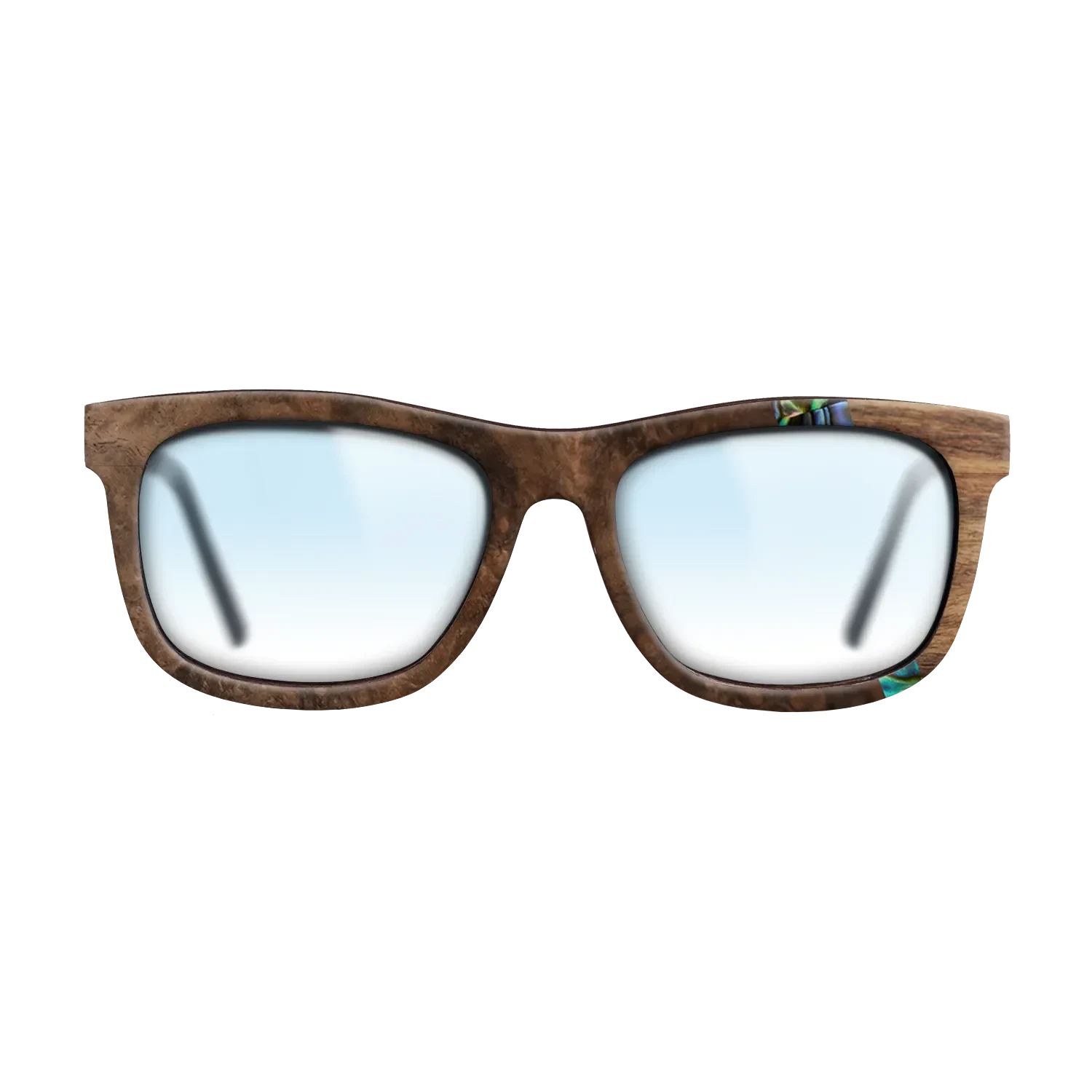 Walnut Burl,Abalone Shell,Santos Rosewood Dark: Wedge - The Hero - Square - SIRIS wood optic