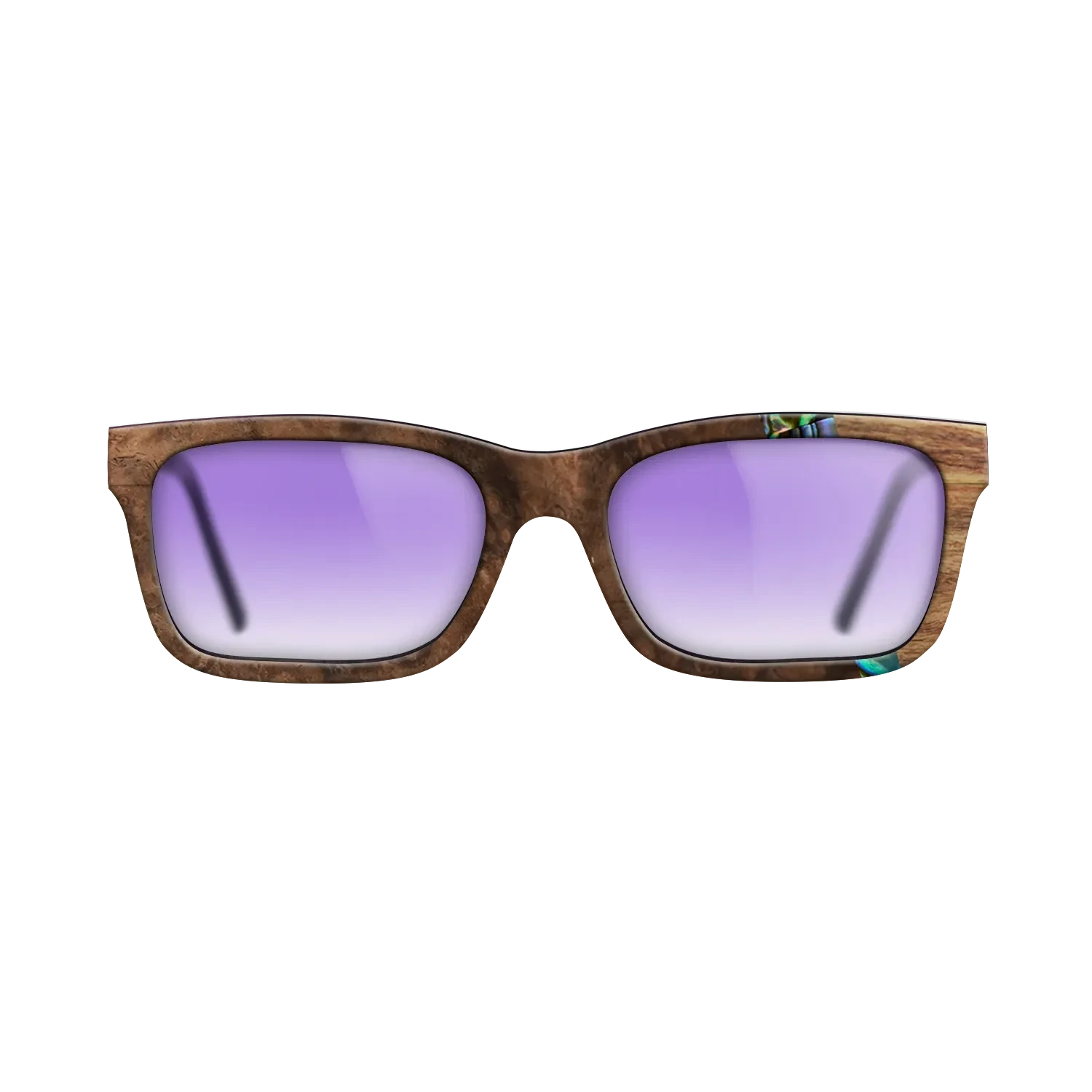 Walnut Burl,Abalone Shell,Santos Rosewood Dark: Wedge - The Sage - Rectangle - SIRIS wood optic