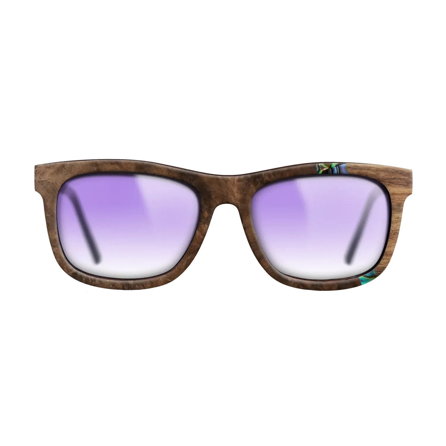 Walnut Burl,Abalone Shell,Santos Rosewood Dark: Wedge - The Hero - Square - SIRIS wood optic