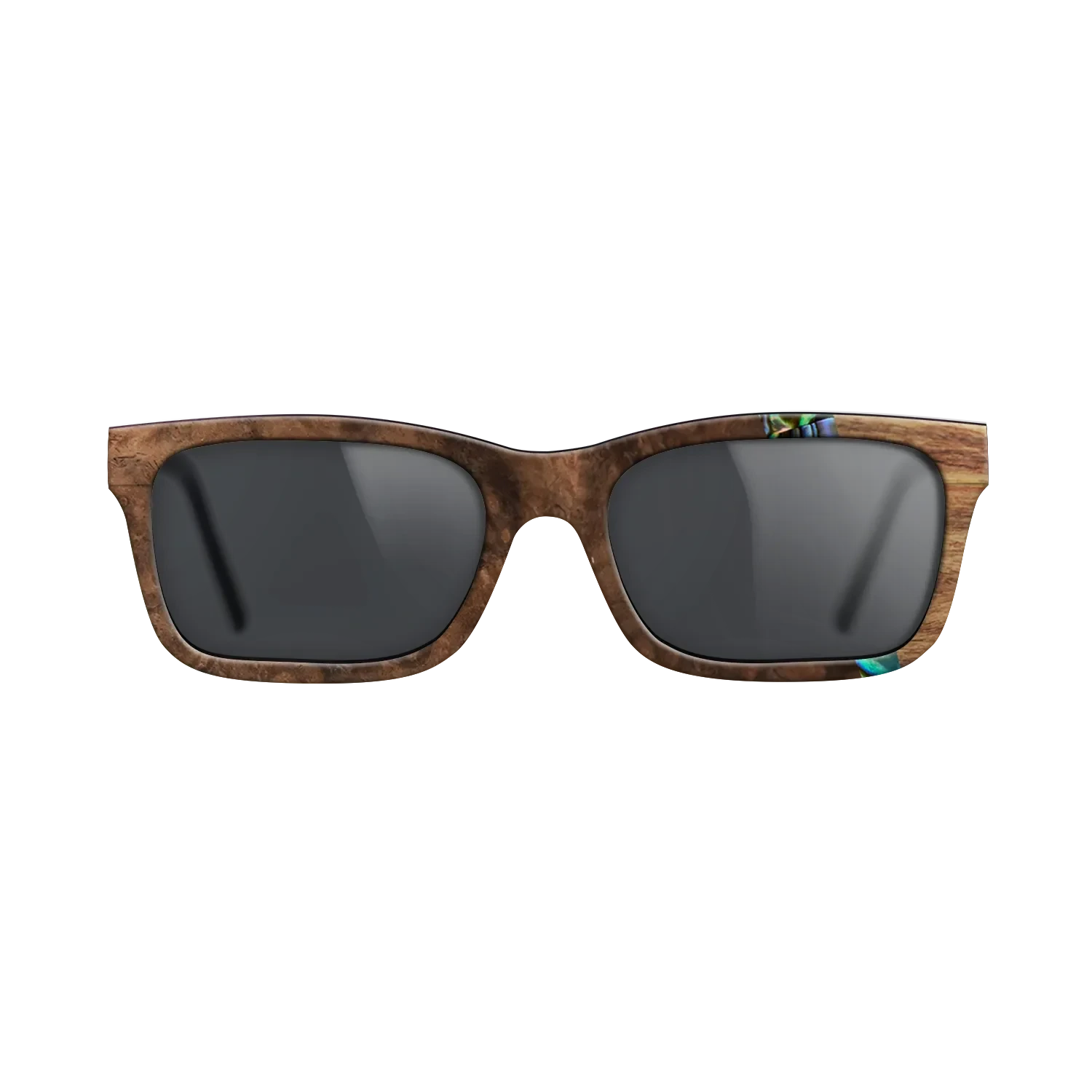 Walnut Burl,Abalone Shell,Santos Rosewood Dark: Wedge - The Sage - Rectangle - SIRIS wood optic