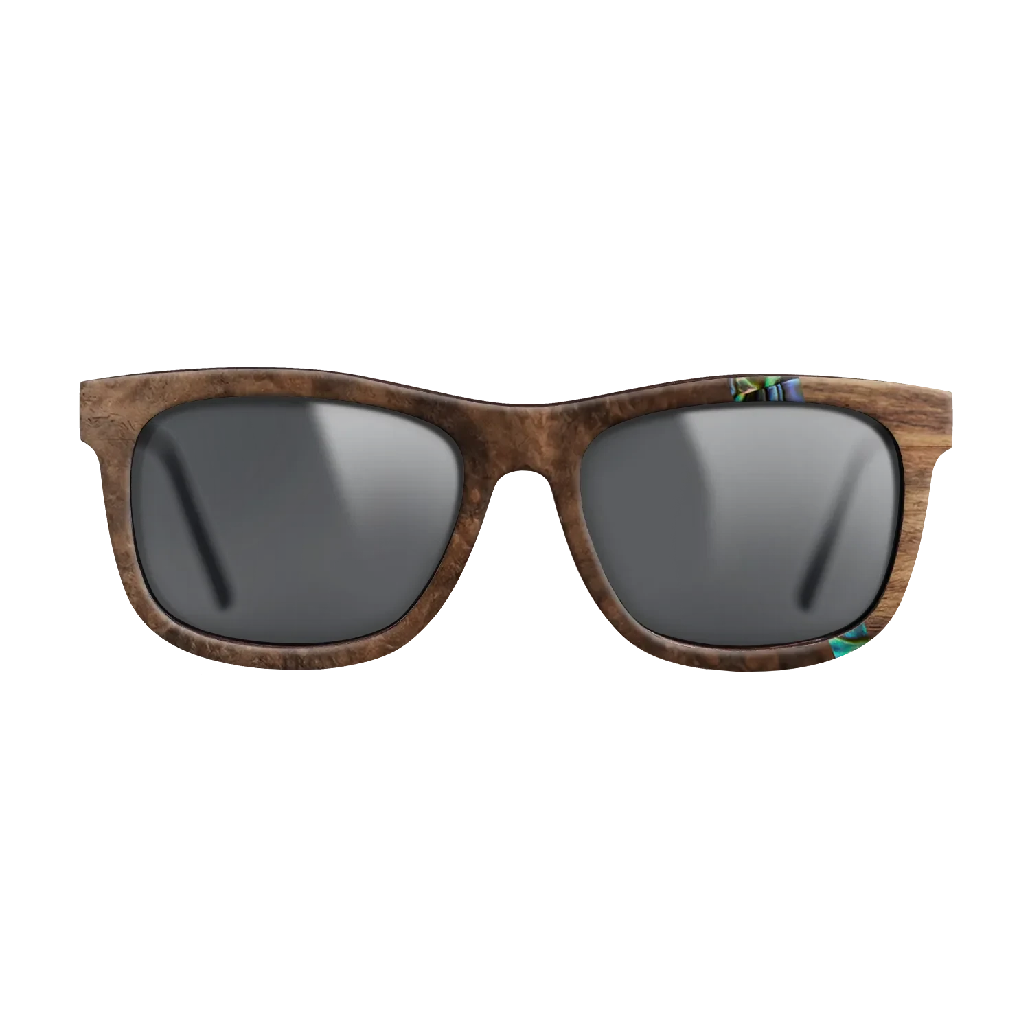 Walnut Burl,Abalone Shell,Santos Rosewood Dark: Wedge - The Hero - Square - SIRIS wood optic