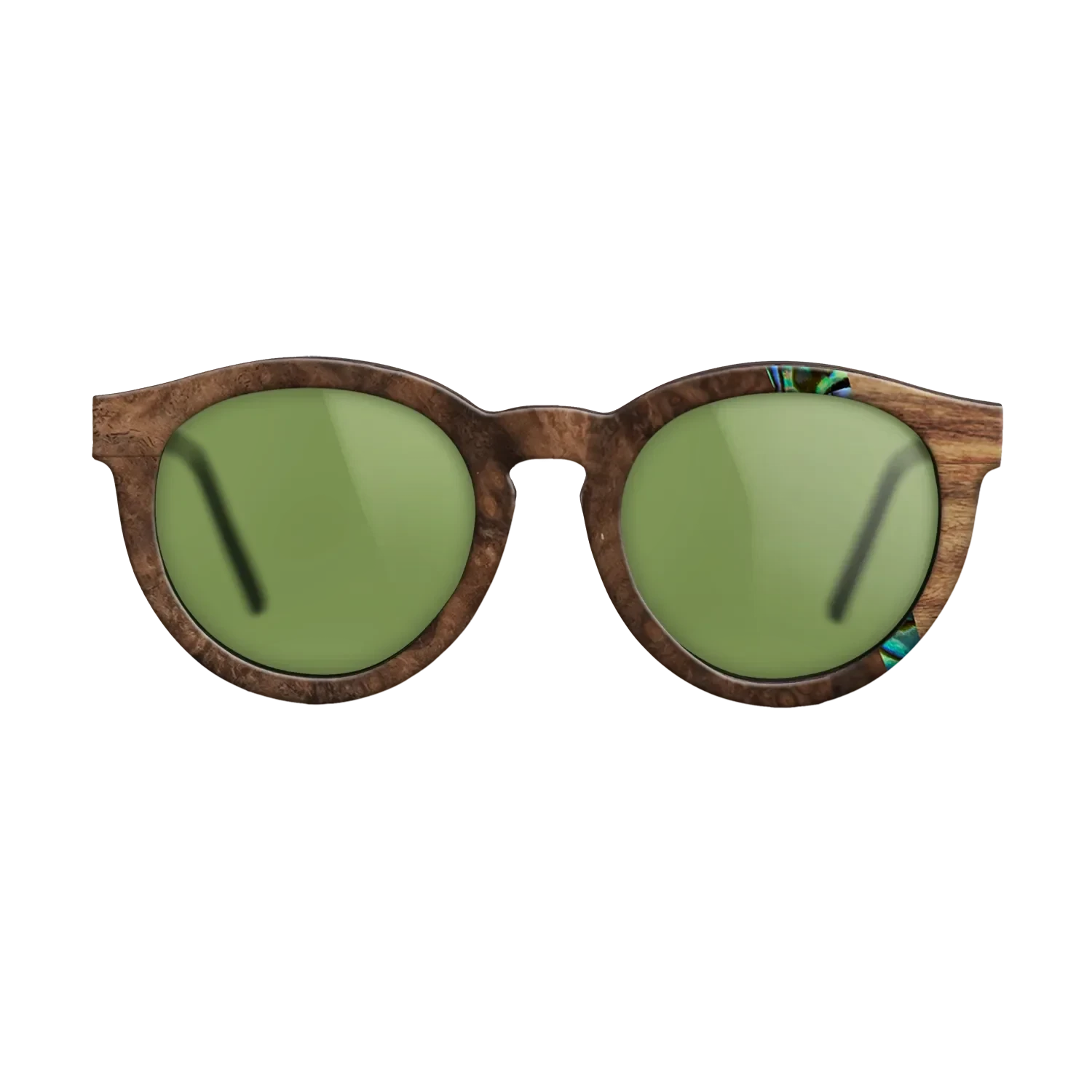 Walnut Burl,Abalone Shell,Santos Rosewood Dark: Wedge - The Rebel - Round - SIRIS wood optic