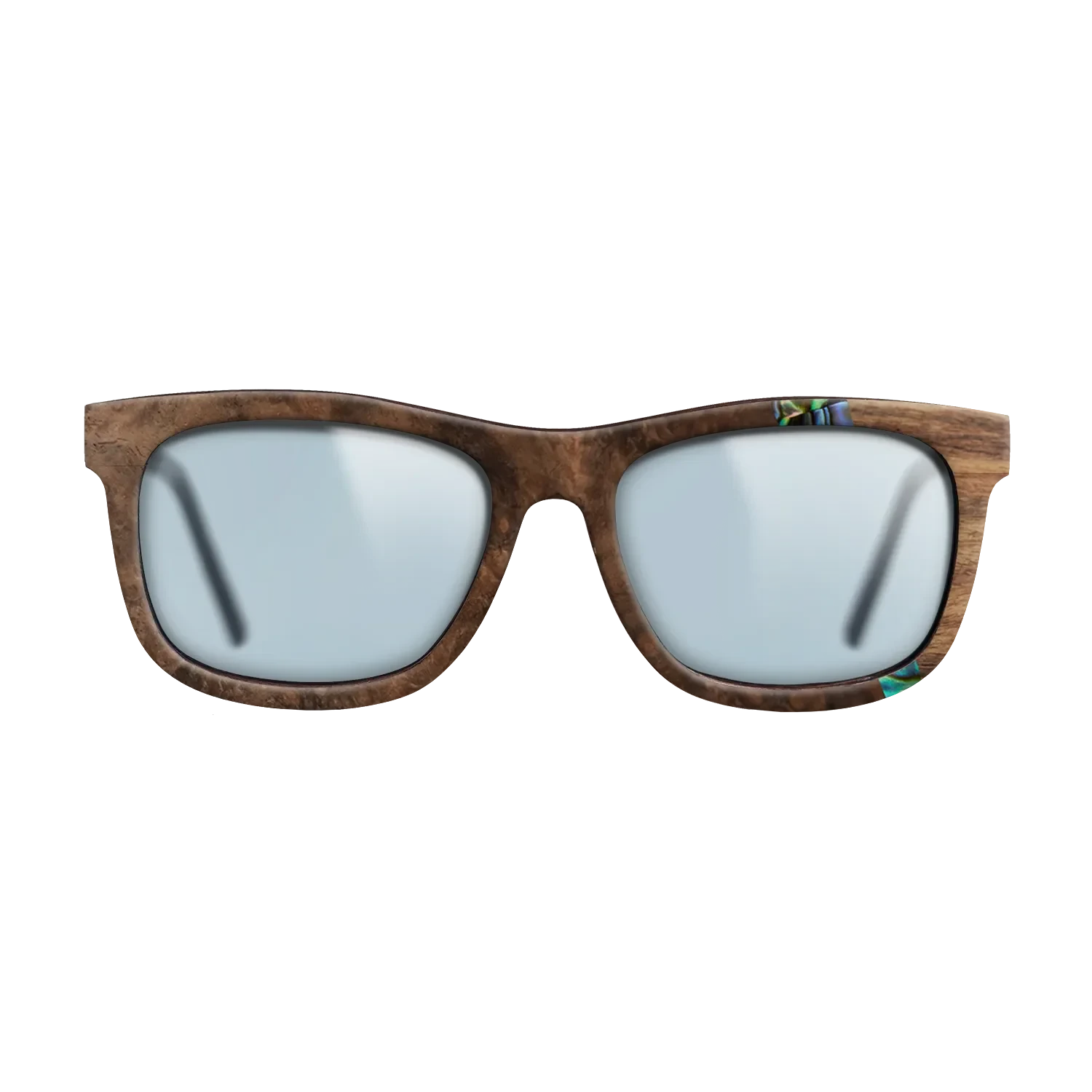 Walnut Burl,Abalone Shell,Santos Rosewood Dark: Wedge - The Hero - Square - SIRIS wood optic