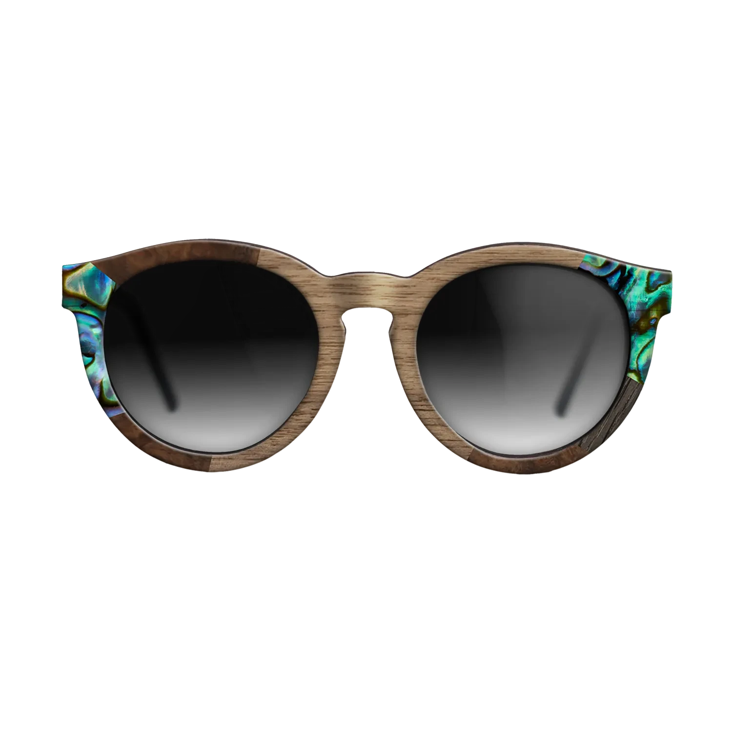 Ziricote Dark Quartered,Abalone Shell,Walnut: Straight Grain,Fumed Oak: Mosaic - The Rebel - Round - SIRIS wood optic
