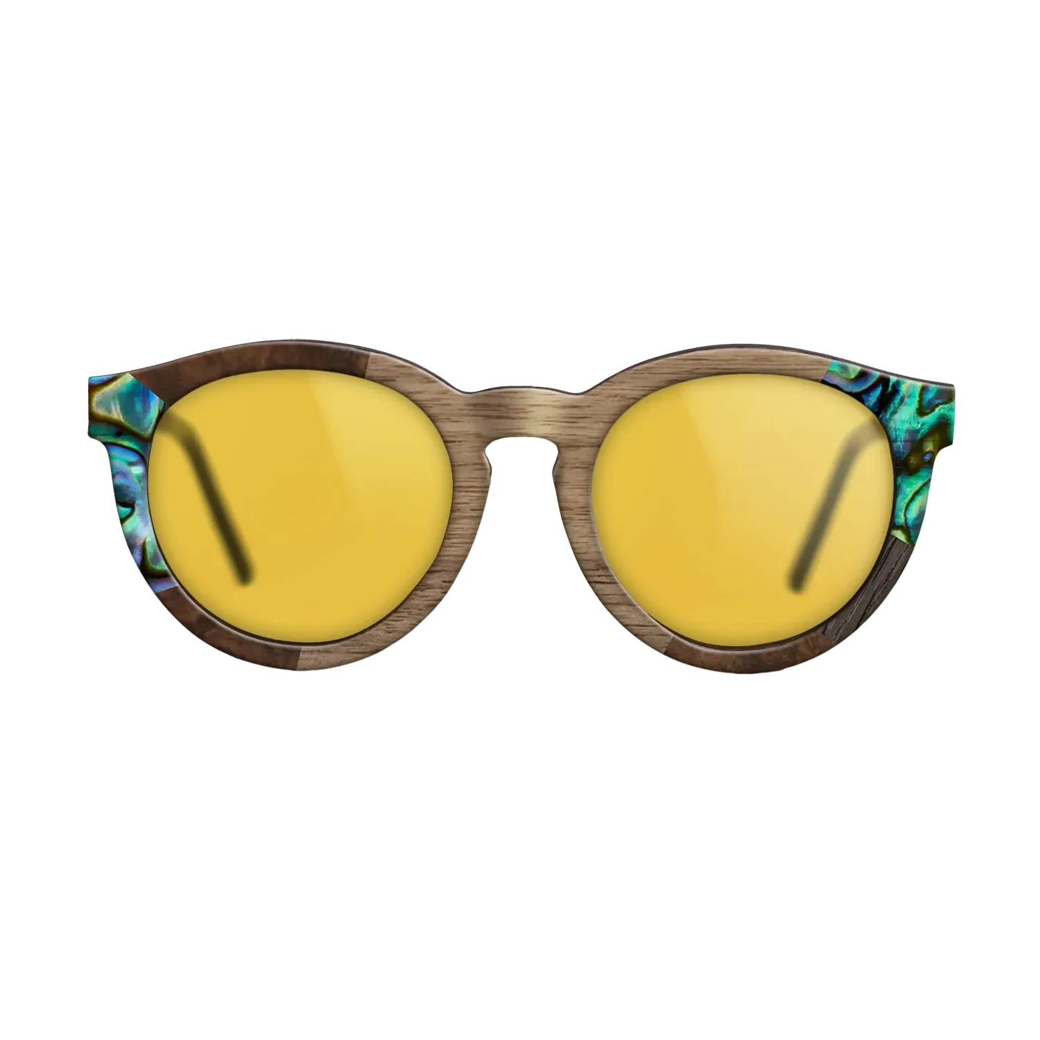 Ziricote Dark Quartered,Abalone Shell,Walnut: Straight Grain,Fumed Oak: Mosaic - The Rebel - Round - SIRIS wood optic