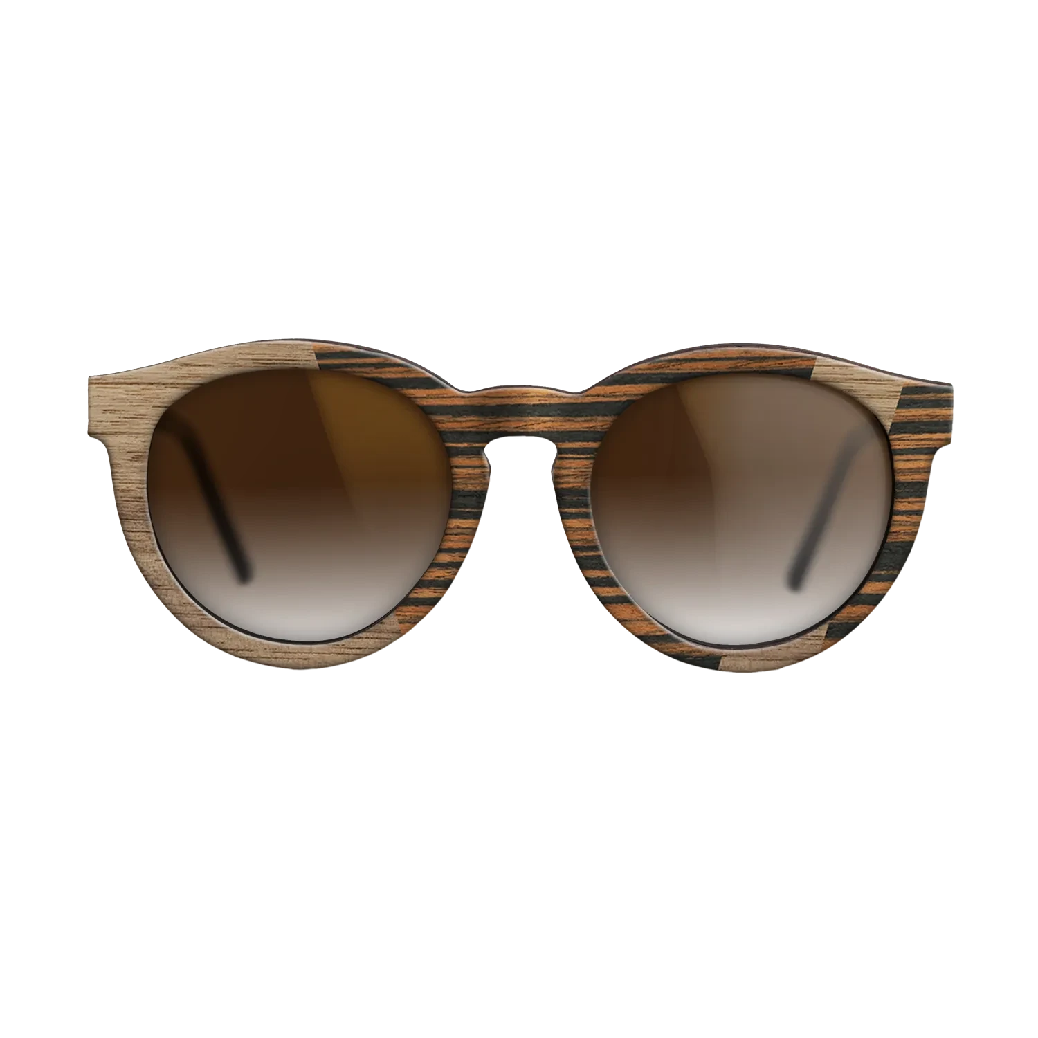Walnut: Straight Grain,Italian Ebony: Angle Cut - The Rebel - Round - SIRIS wood optic