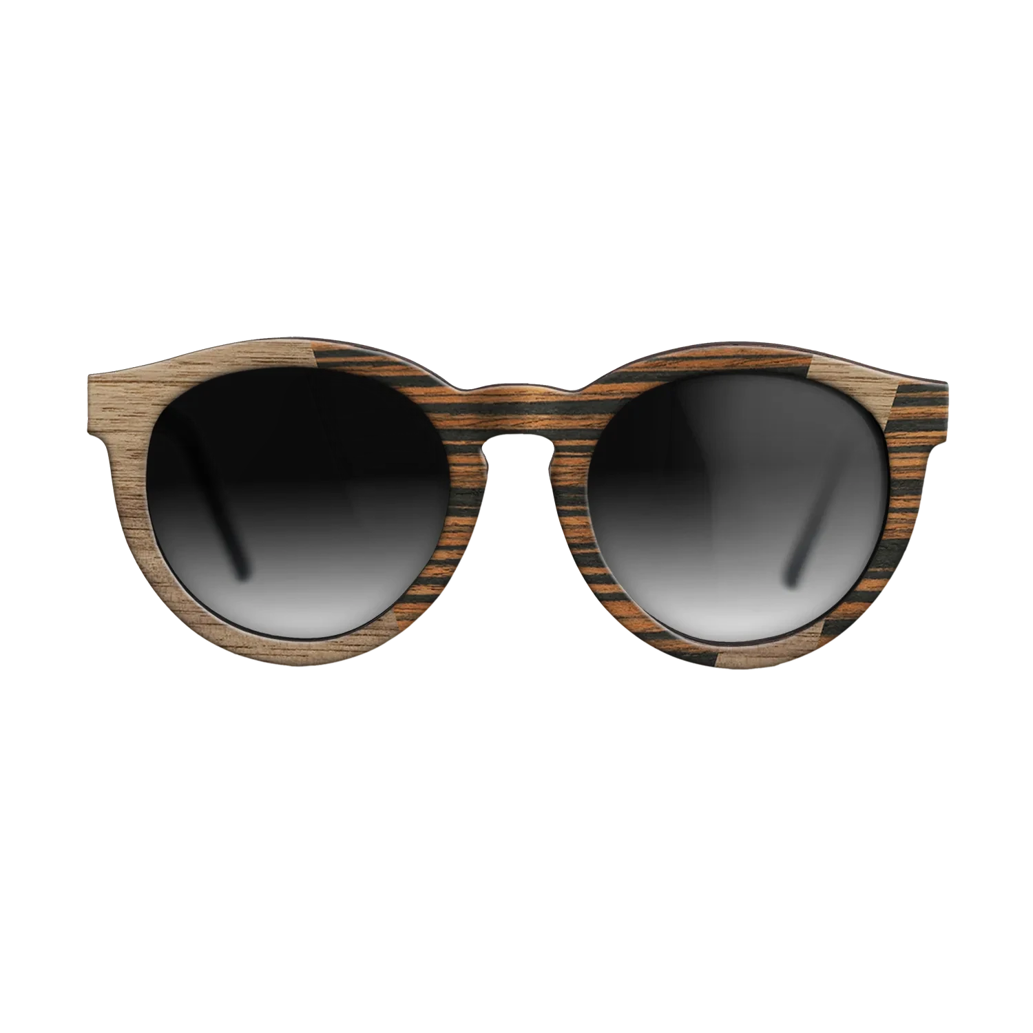 Walnut: Straight Grain,Italian Ebony: Angle Cut - The Rebel - Round - SIRIS wood optic
