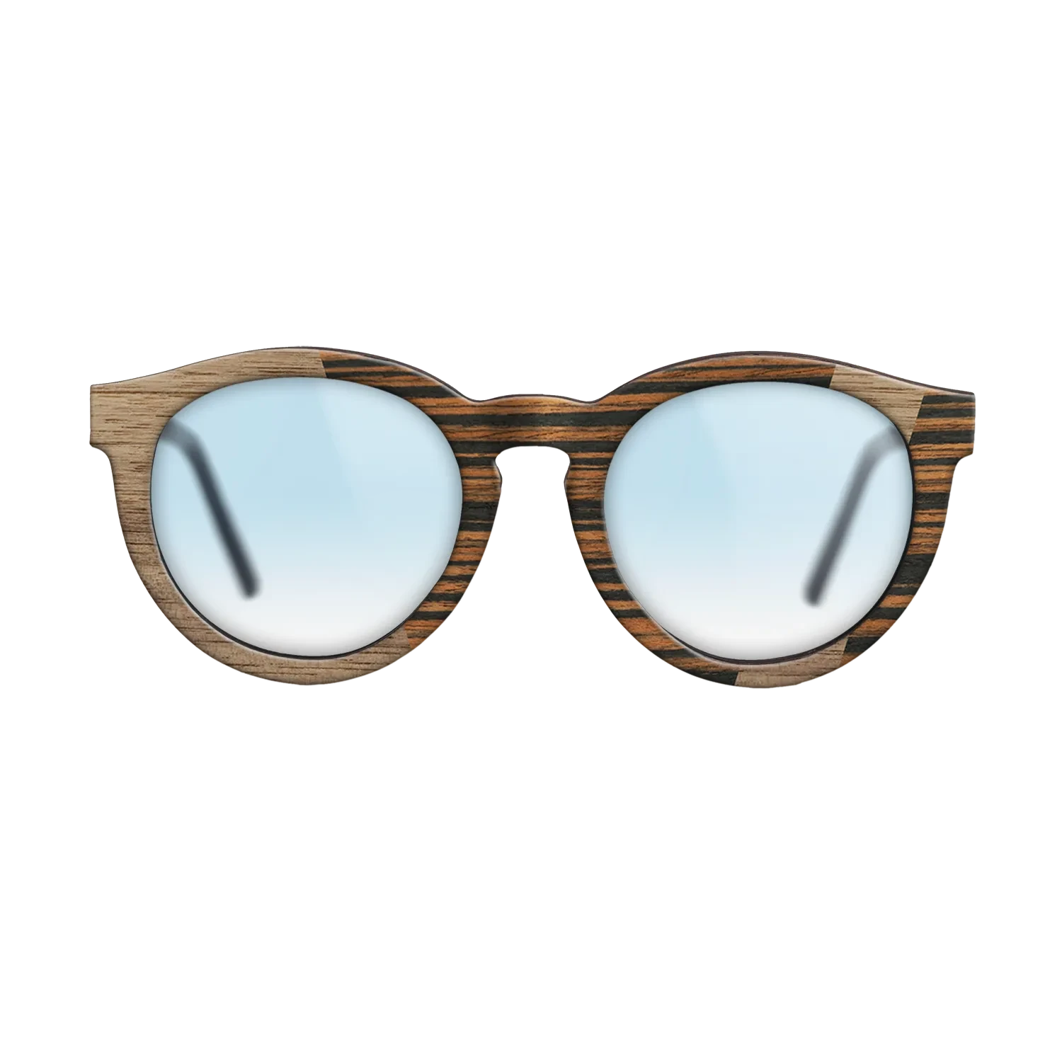 Walnut: Straight Grain,Italian Ebony: Angle Cut - The Rebel - Round - SIRIS wood optic