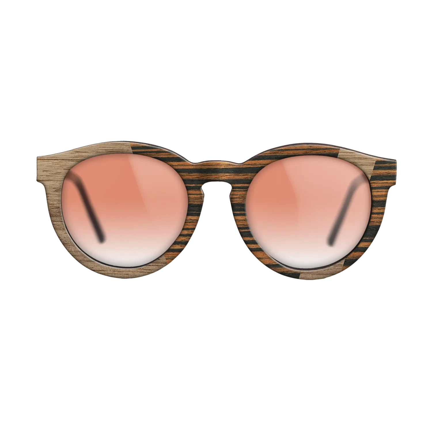 Walnut: Straight Grain,Italian Ebony: Angle Cut - The Rebel - Round - SIRIS wood optic