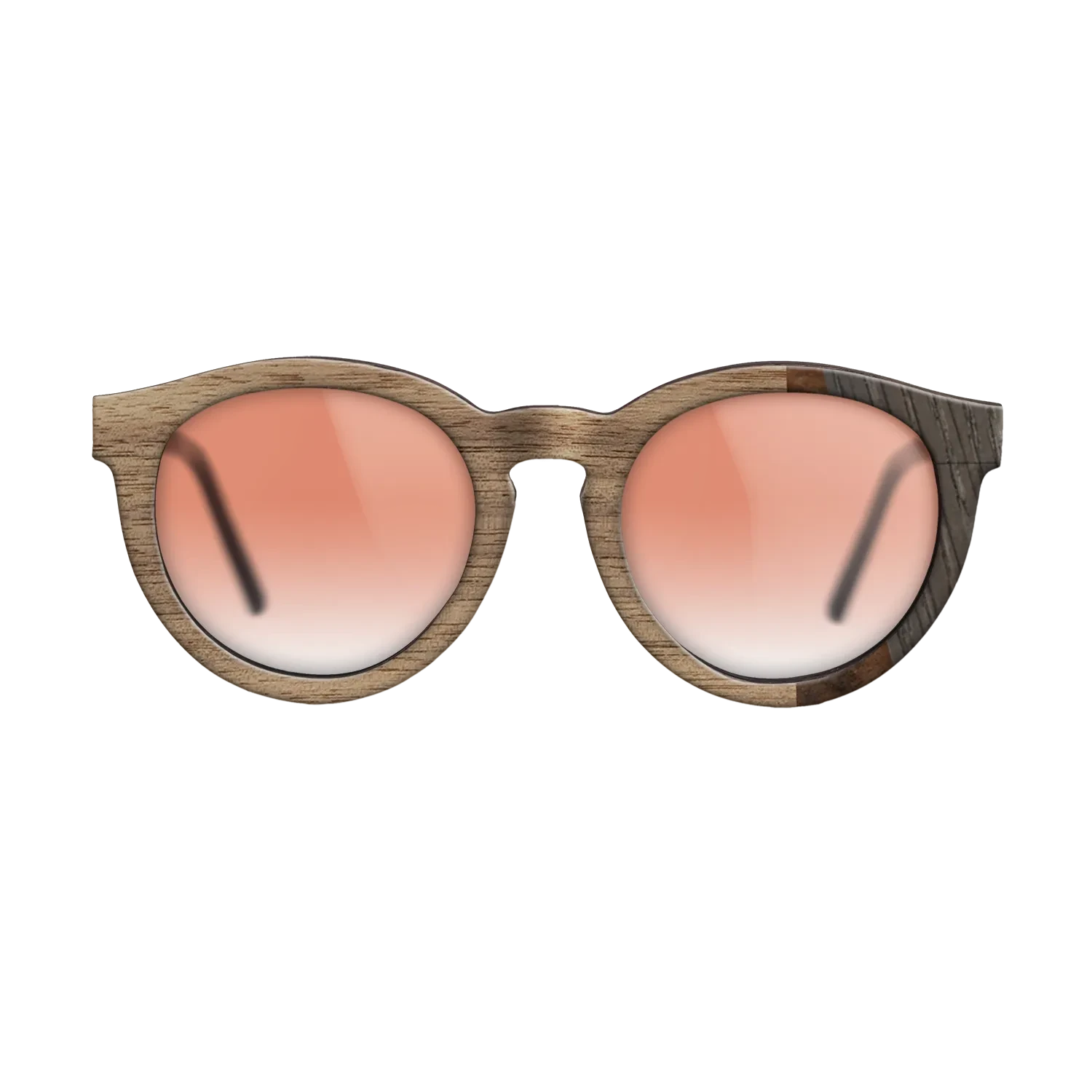 Walnut: Straight Grain,Walnut Burl,Poplar Dyed: Turquoise,Fumed Oak: Fractal - The Rebel - Round - SIRIS wood optic