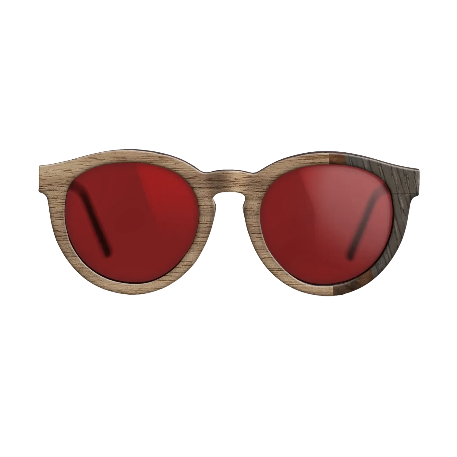 Walnut: Straight Grain,Walnut Burl,Poplar Dyed: Turquoise,Fumed Oak: Fractal - The Rebel - Round - SIRIS wood optic