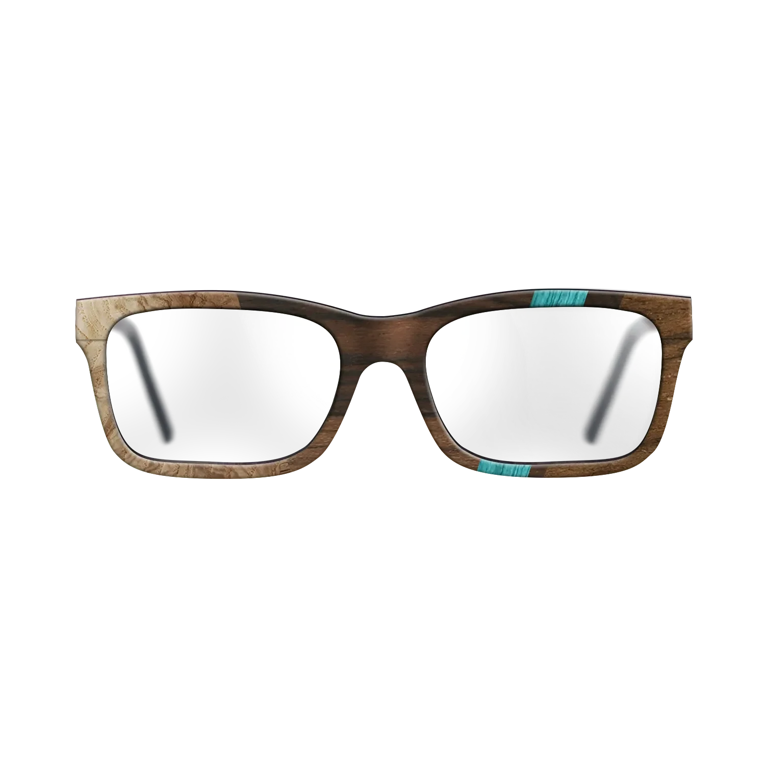 Ziricote Dark Quartered,Poplar Dyed: Turquoise,Olive Burl: Angle Cut - The Sage - Rectangle - SIRIS wood optic