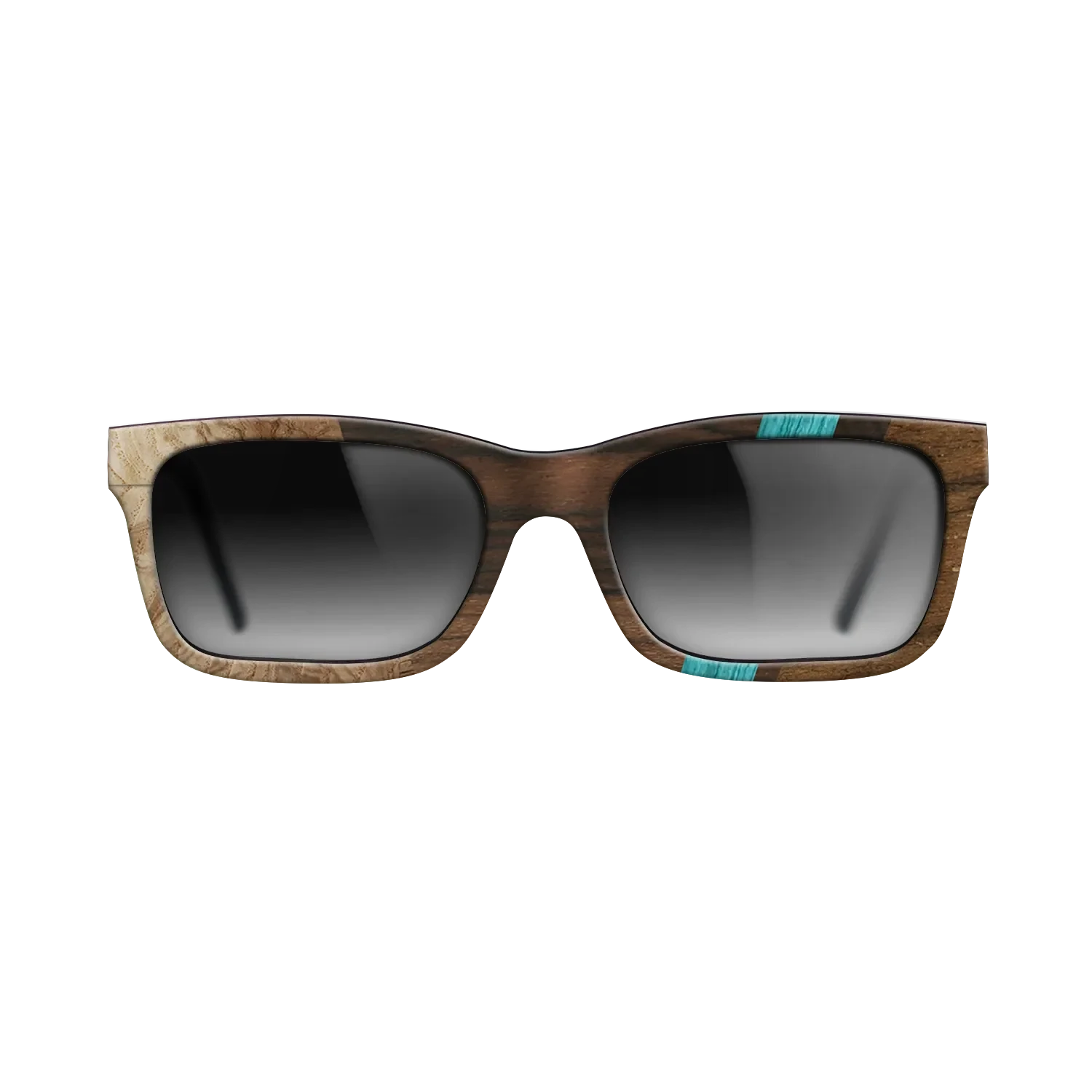 Ziricote Dark Quartered,Poplar Dyed: Turquoise,Olive Burl: Angle Cut - The Sage - Rectangle - SIRIS wood optic