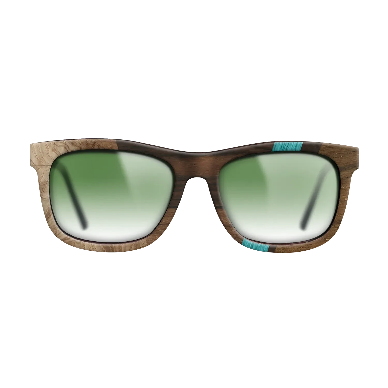 Ziricote Dark Quartered,Poplar Dyed: Turquoise,Olive Burl: Angle Cut - The Hero - Square - SIRIS wood optic