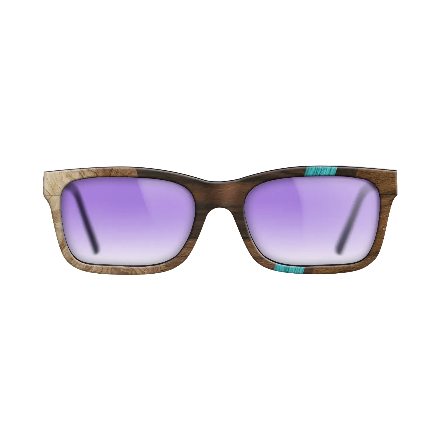 Ziricote Dark Quartered,Poplar Dyed: Turquoise,Olive Burl: Angle Cut - The Sage - Rectangle - SIRIS wood optic