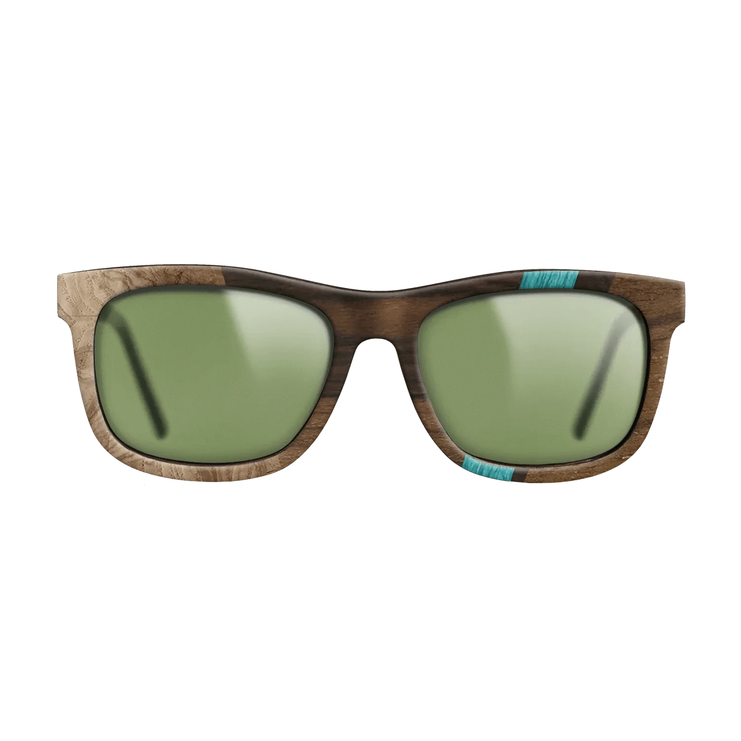 Ziricote Dark Quartered,Poplar Dyed: Turquoise,Olive Burl: Angle Cut - The Hero - Square - SIRIS wood optic