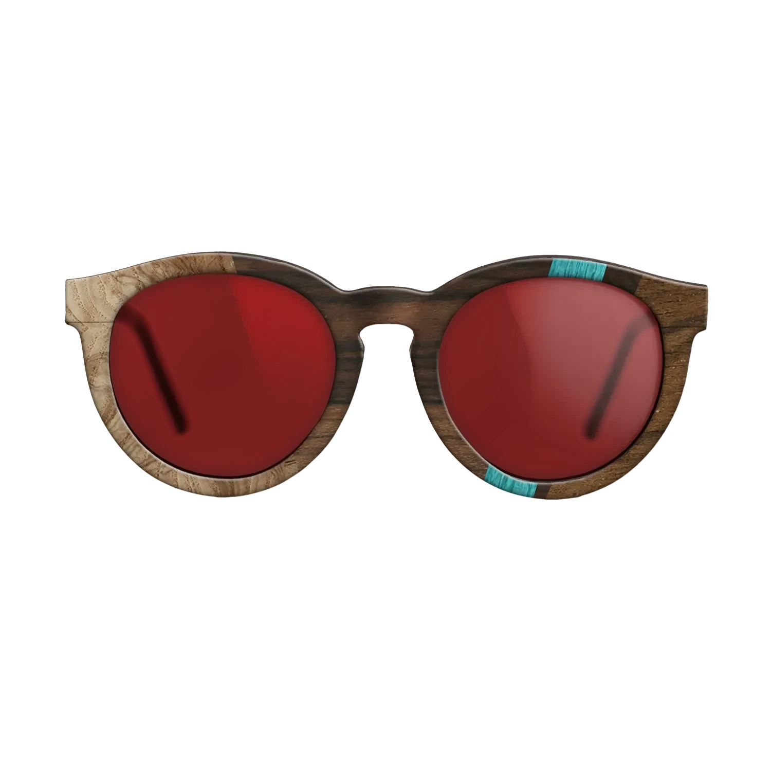 Ziricote Dark Quartered,Poplar Dyed: Turquoise,Olive Burl: Angle Cut - The Rebel - Round - SIRIS wood optic