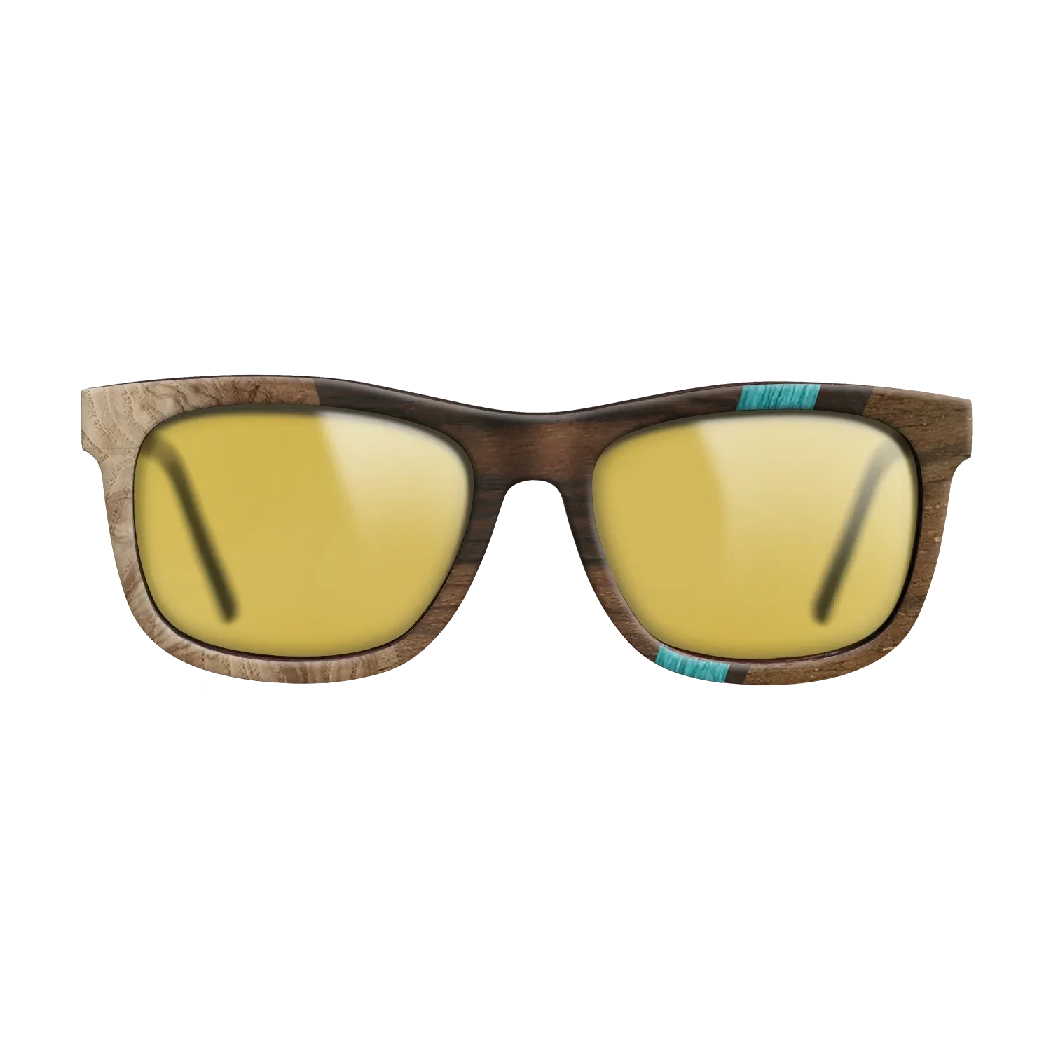 Ziricote Dark Quartered,Poplar Dyed: Turquoise,Olive Burl: Angle Cut - The Hero - Square - SIRIS wood optic