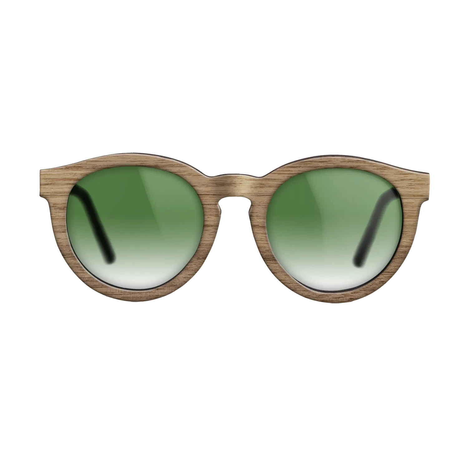 Walnut Straightgrain Front BlackWalnut Temple - The Rebel - Round - 2217 - Core - SIRIS wood optic