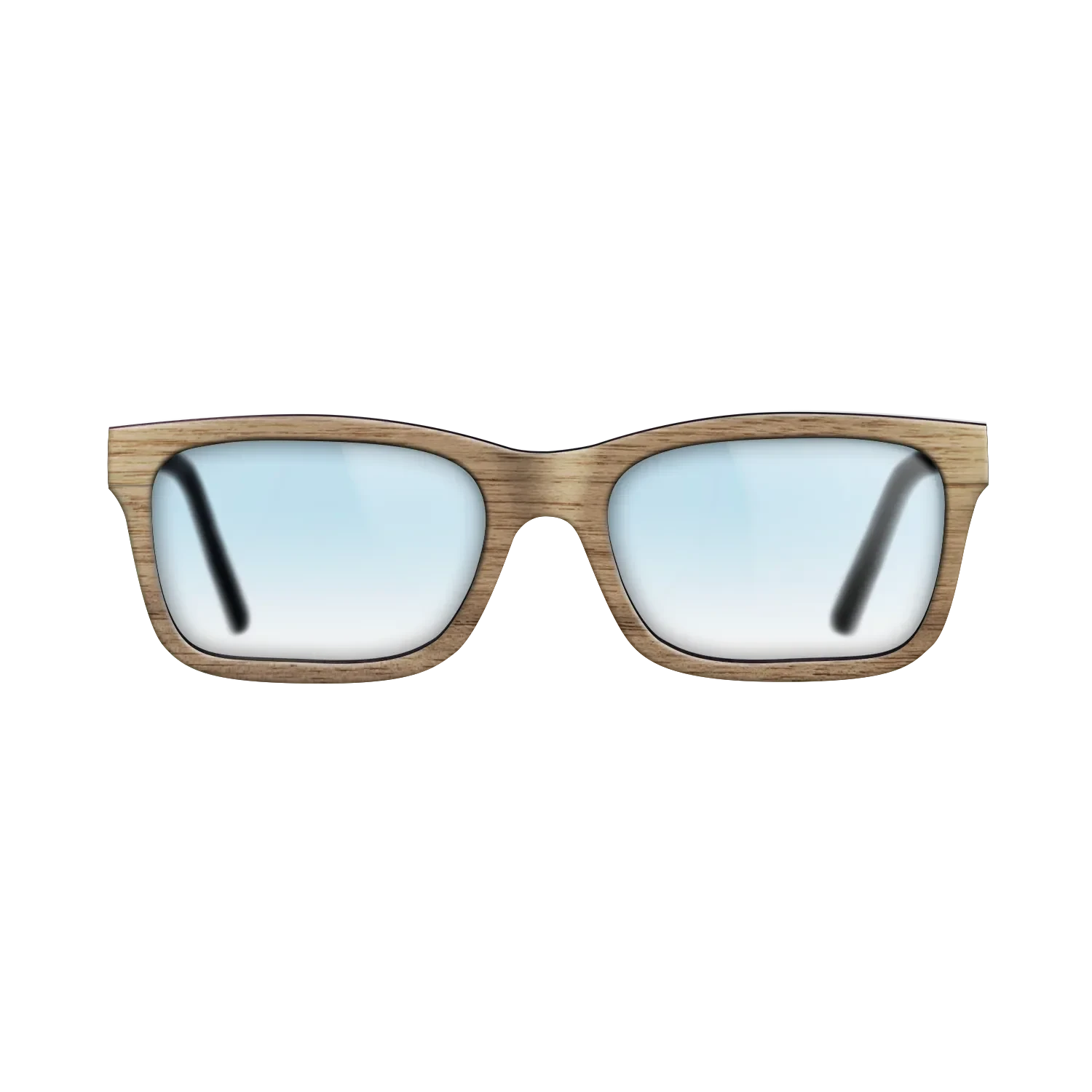 Walnut Straightgrain Front BlackWalnut Temple - The Sage - Rectangle - 2217 - Core - SIRIS wood optic