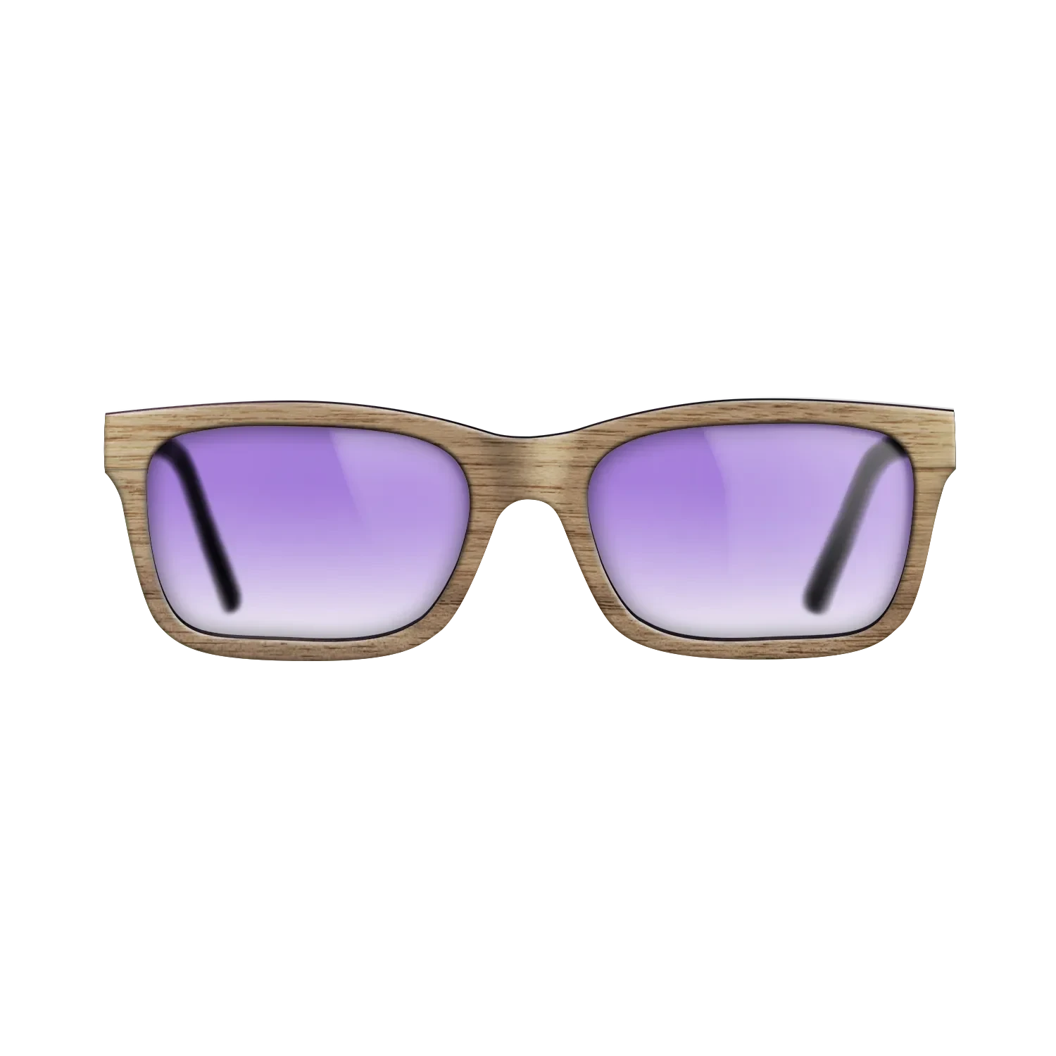 Walnut Straightgrain Front BlackWalnut Temple - The Sage - Rectangle - 2217 - Core - SIRIS wood optic